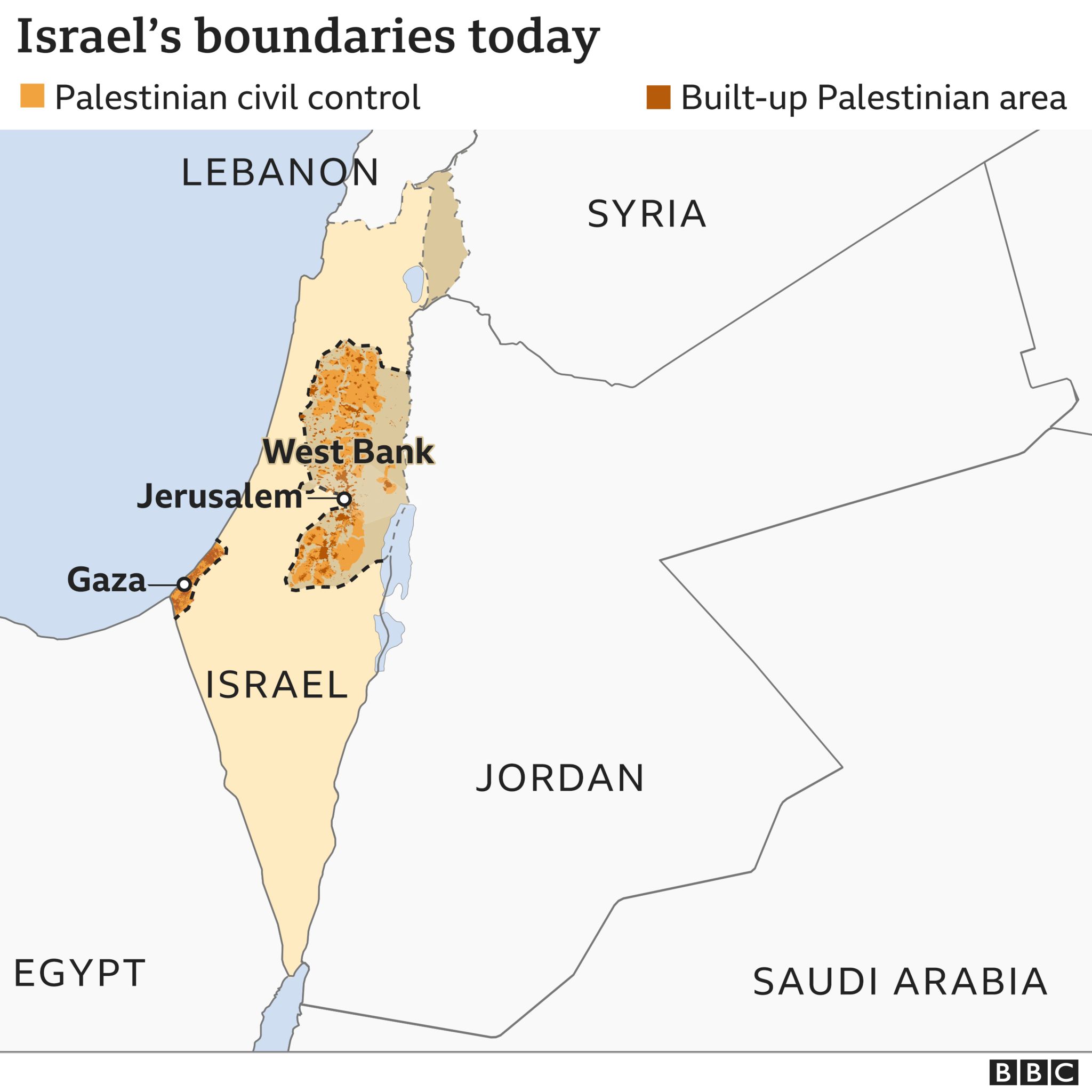 Israel palestine map