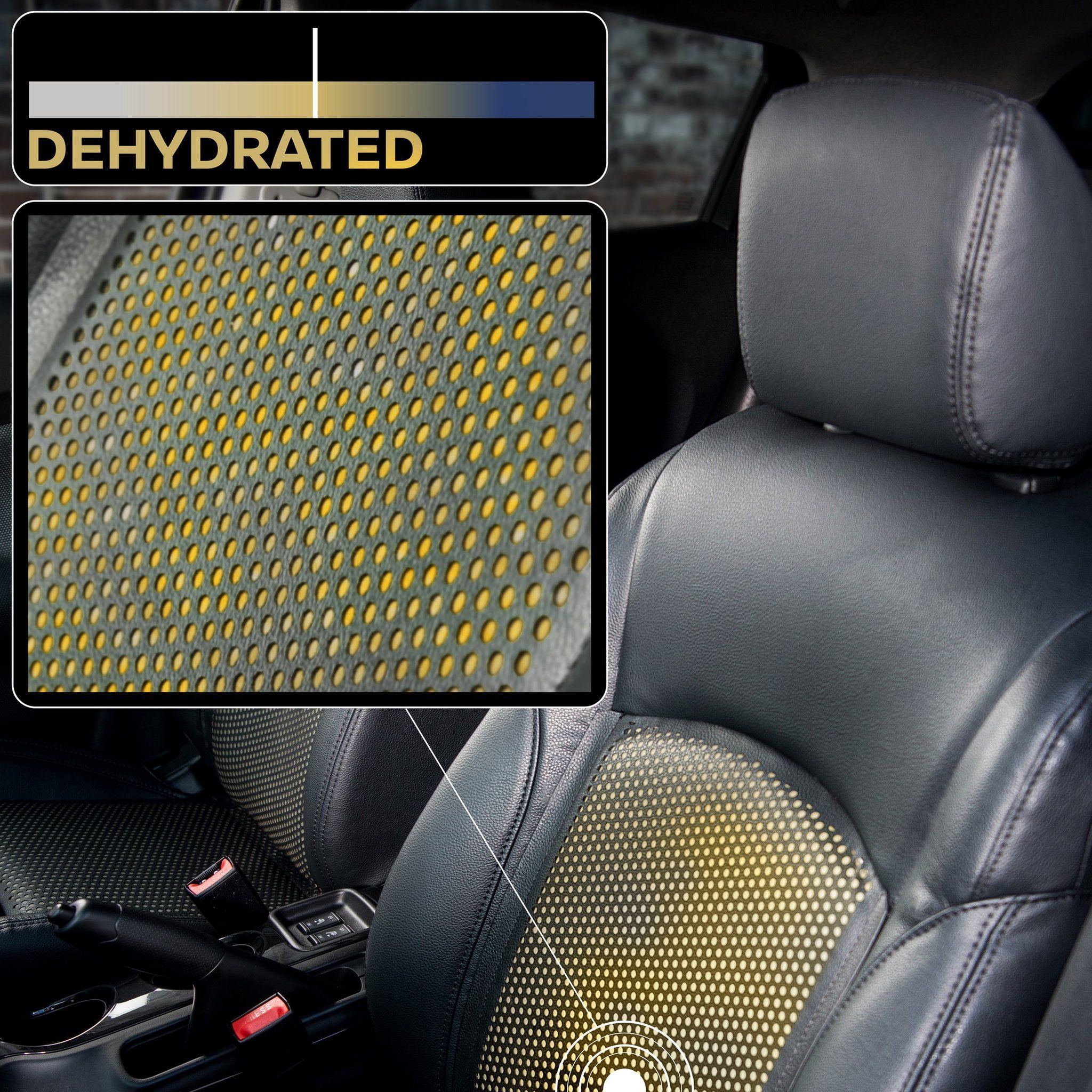 Car seat with yellow covering