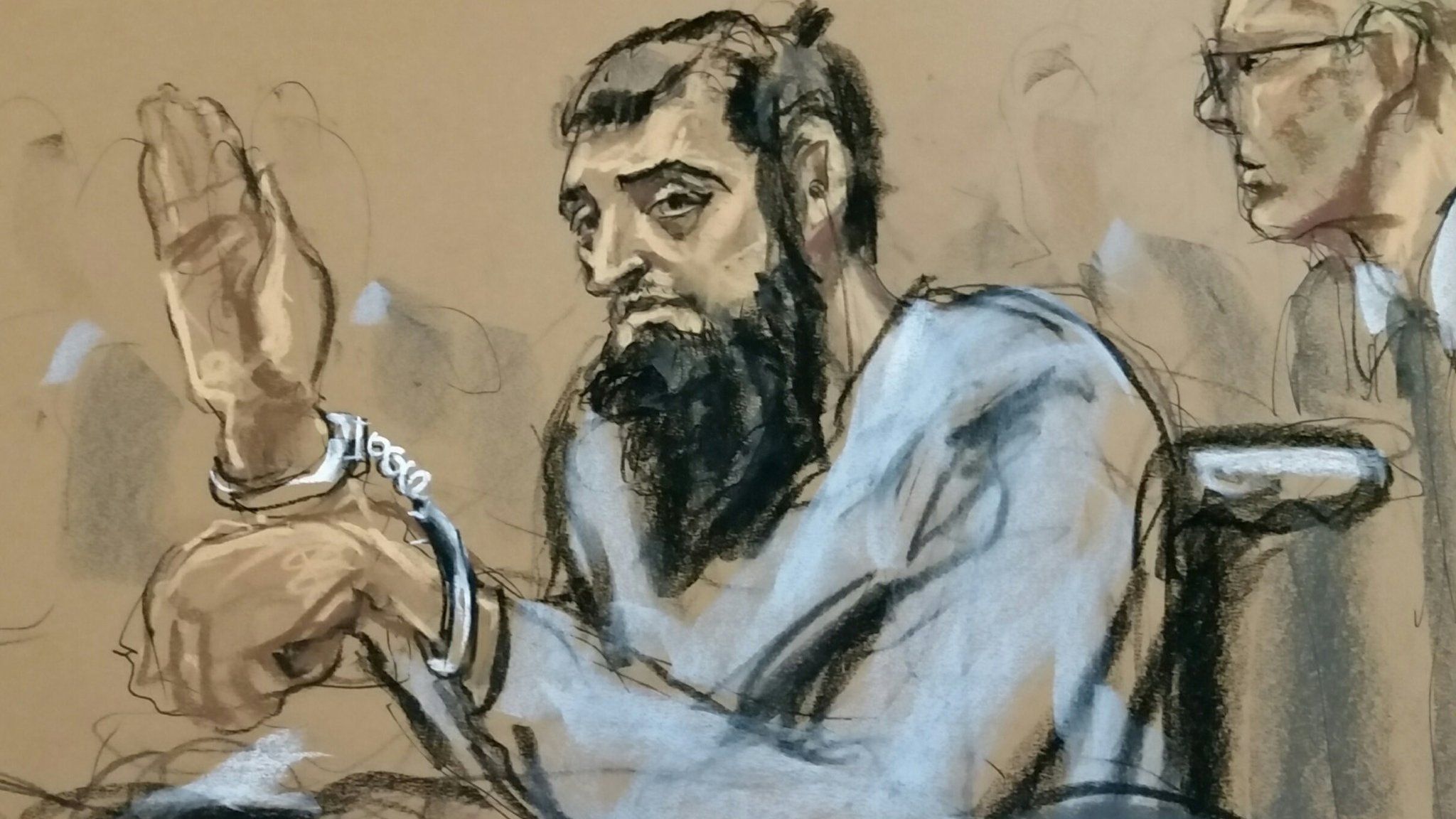 Court sketch of suspect Sayfullo Saipov - 1 November