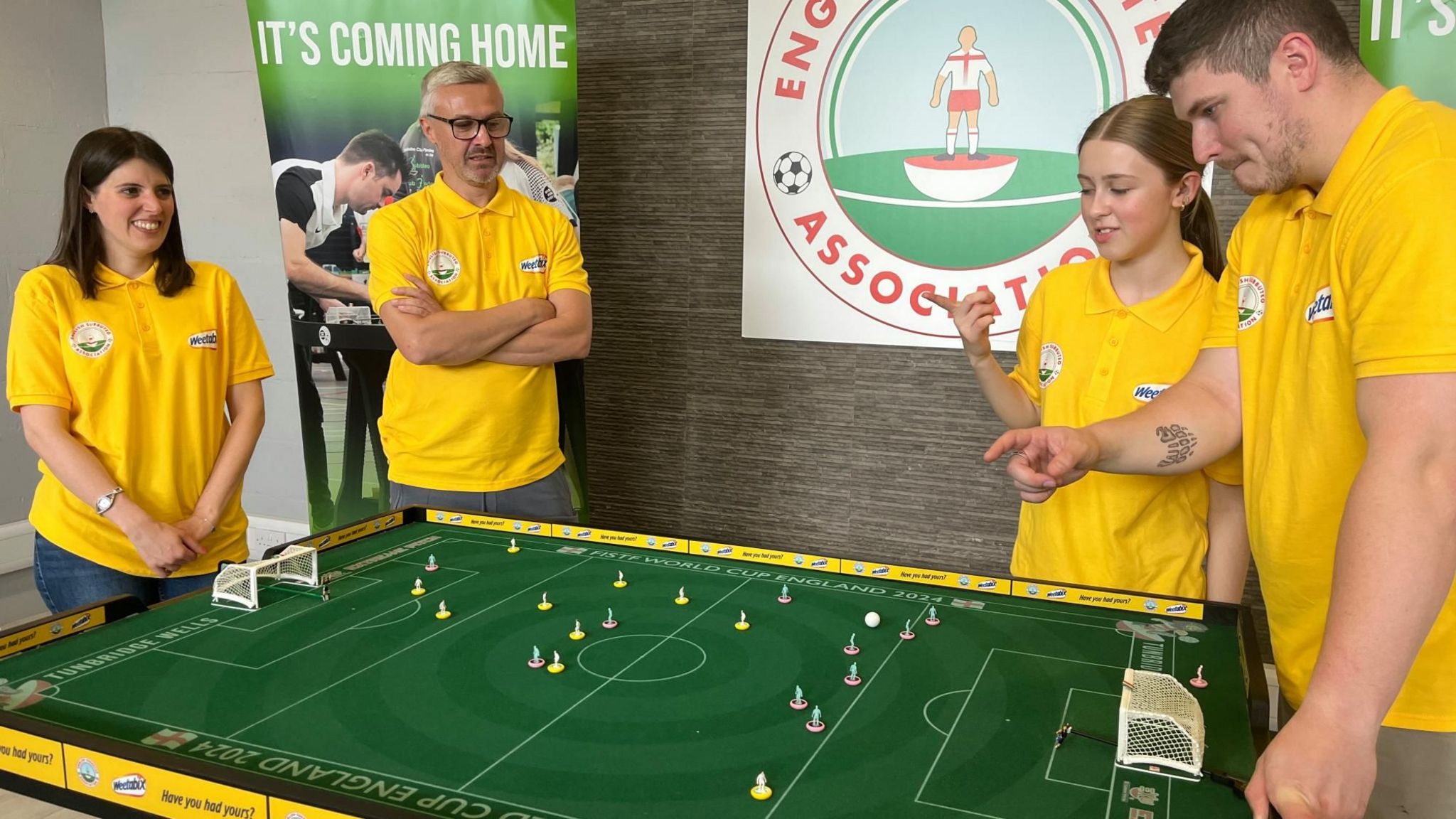 Team England practise in Milton Keynes for Subbuteo World Cup - BBC News