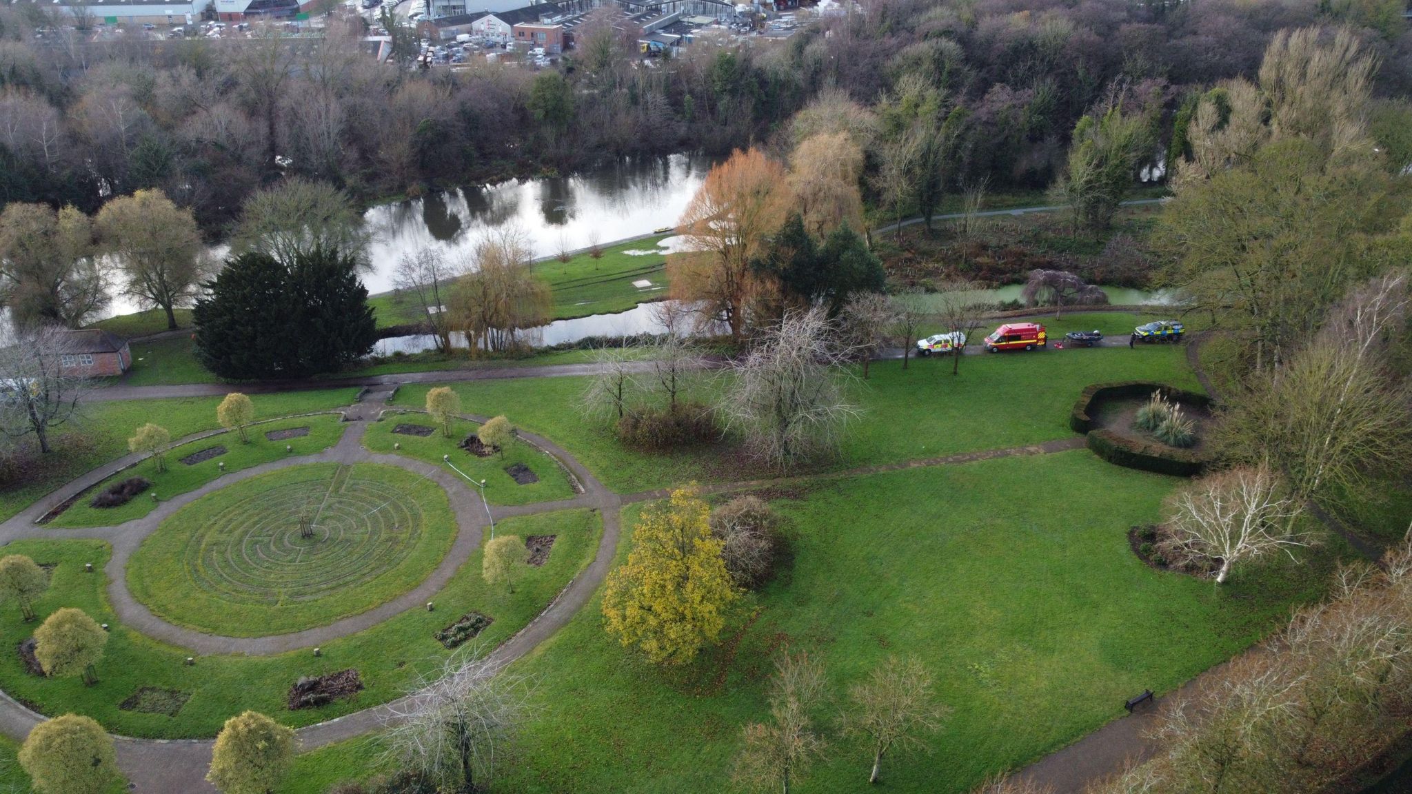 Aerial shot of Wensum Park