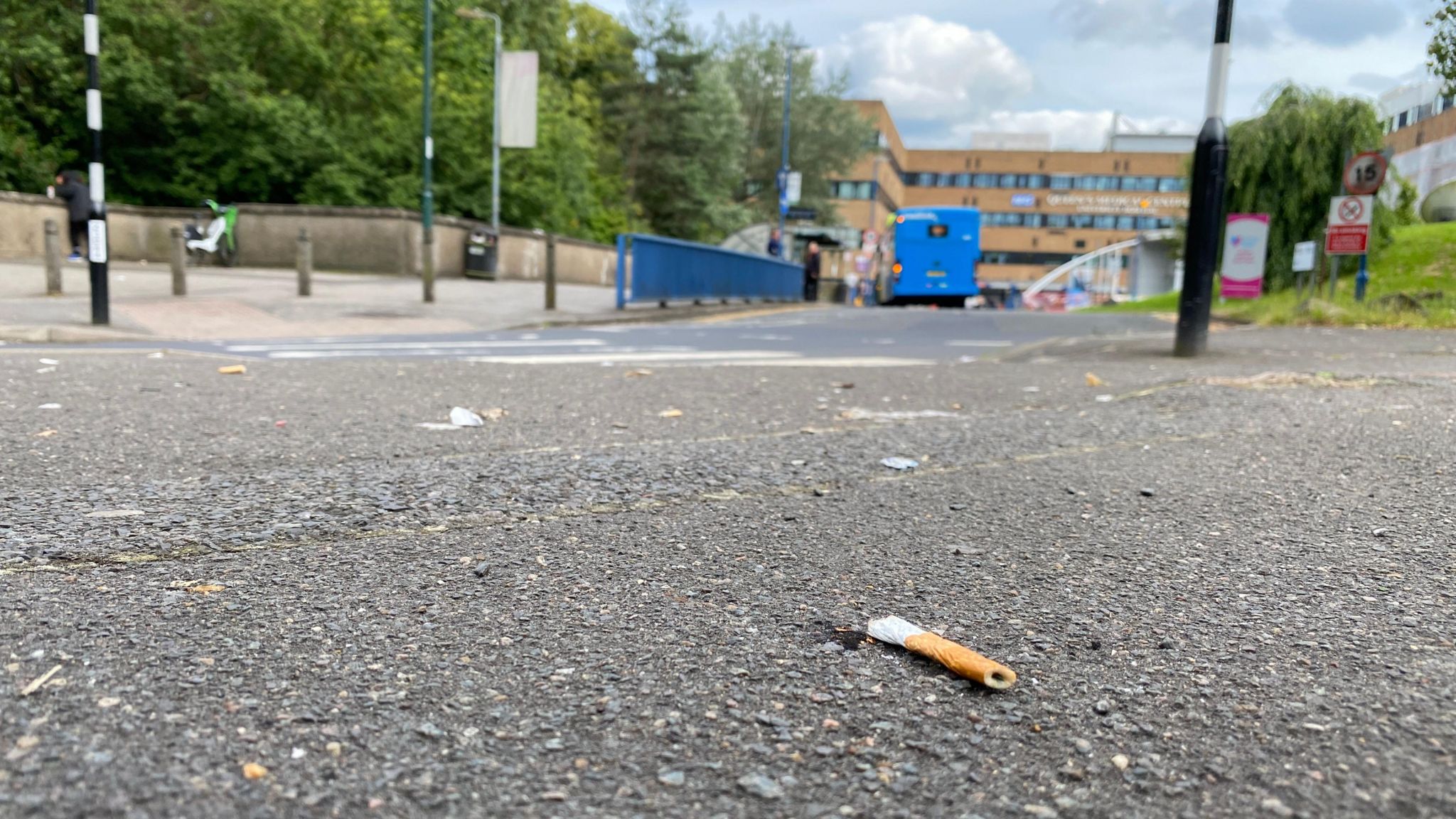 Discarded cigarette outside Queen's Medical Centre