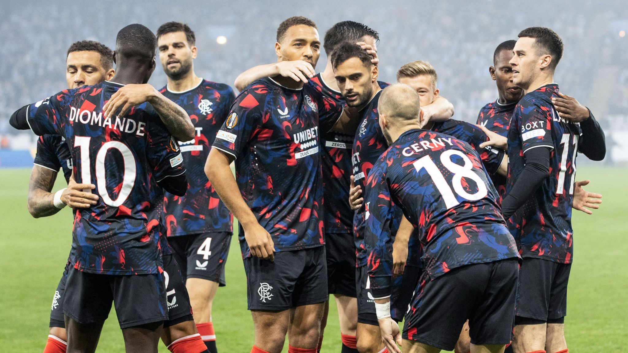 Nedim Bajrami celebrates scoring his first Rangers goal