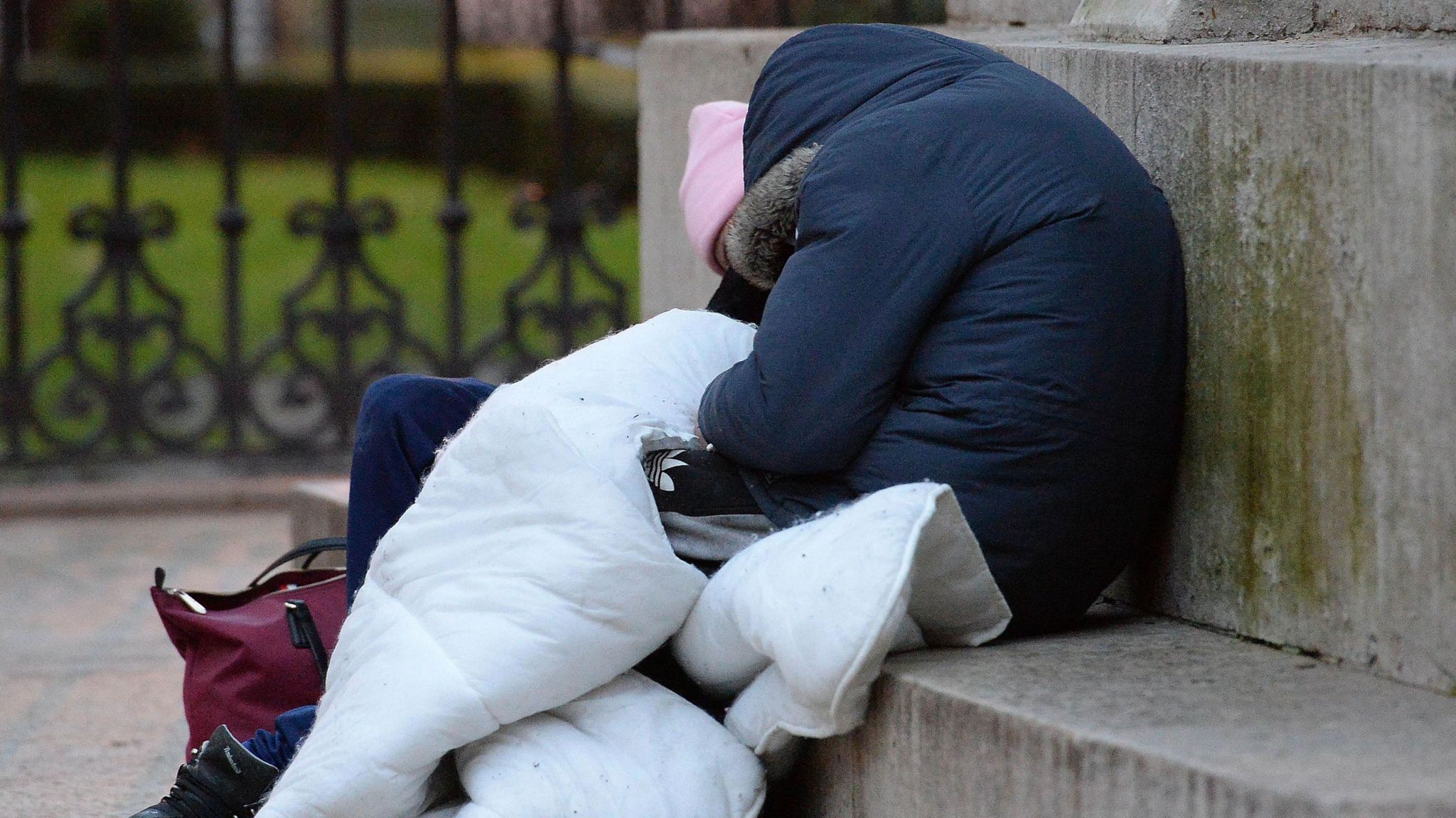 A homeless person rough sleeping in London