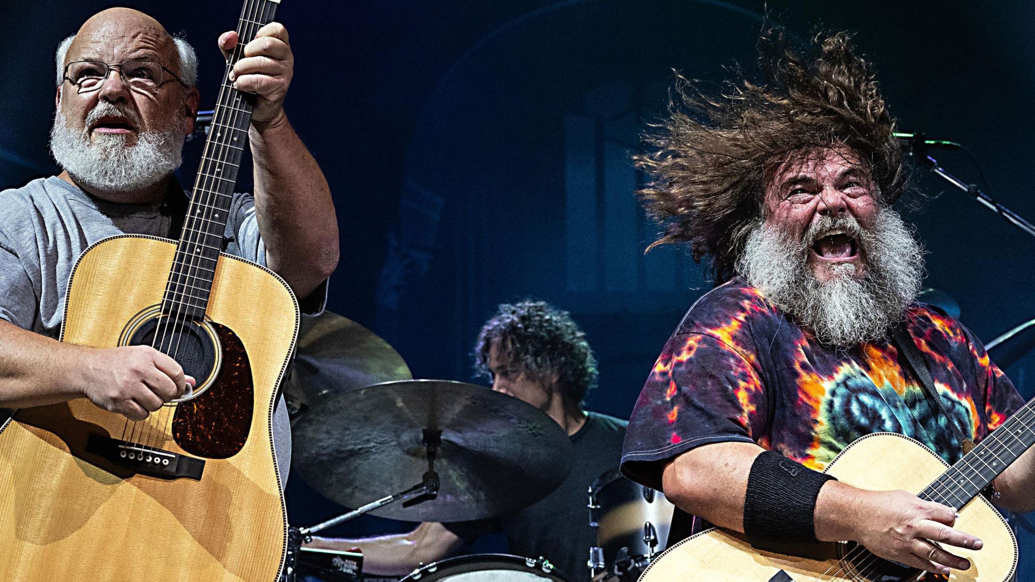 Kyle Gass and Jack Black performing on stage