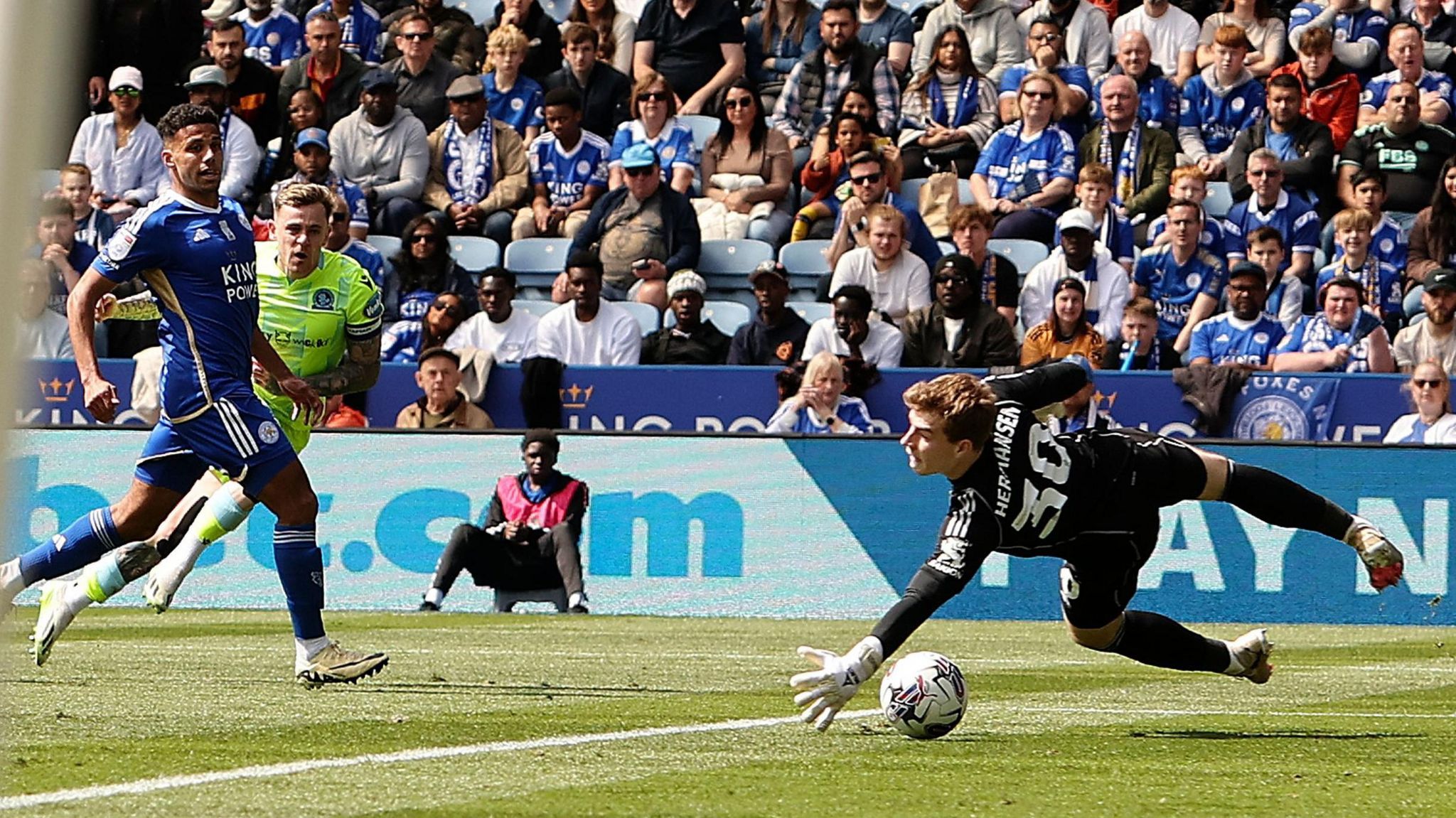 Sammie Szmodics opens the scoring for Blackburn Rovers against Championship winner Leicester City