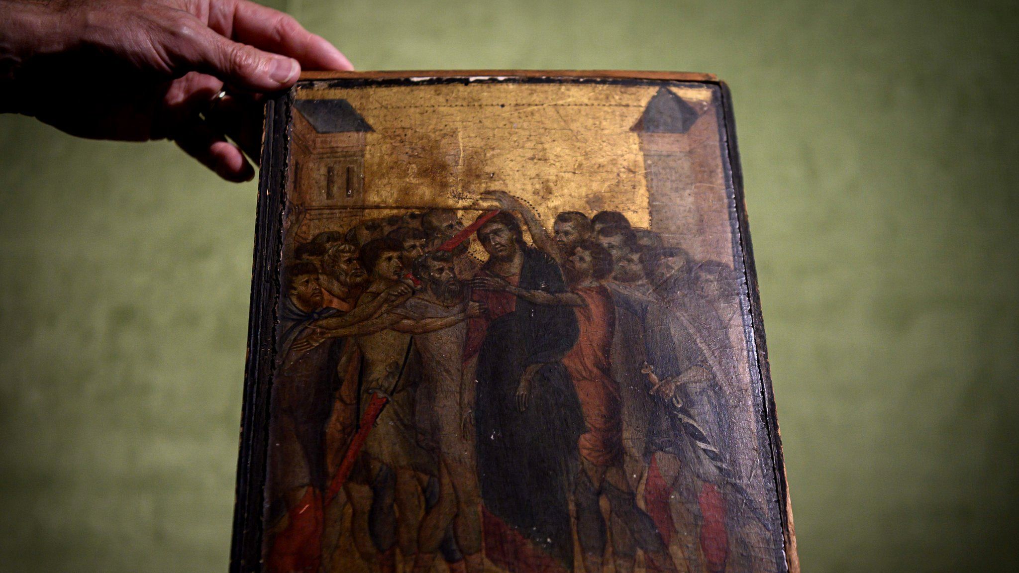 A painting entitled "Christ Mocked" by the late 13th Century Florentine artist Cenni di Pepo, also known as Cimabue, 23 September 2019