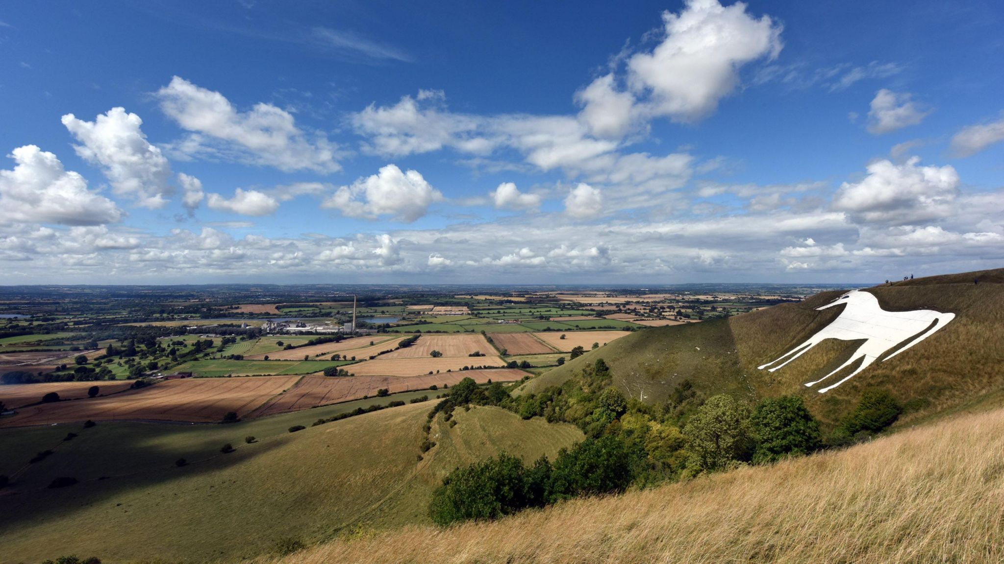 Overlooking the Wiltshire landscape from the Westbury White Horse