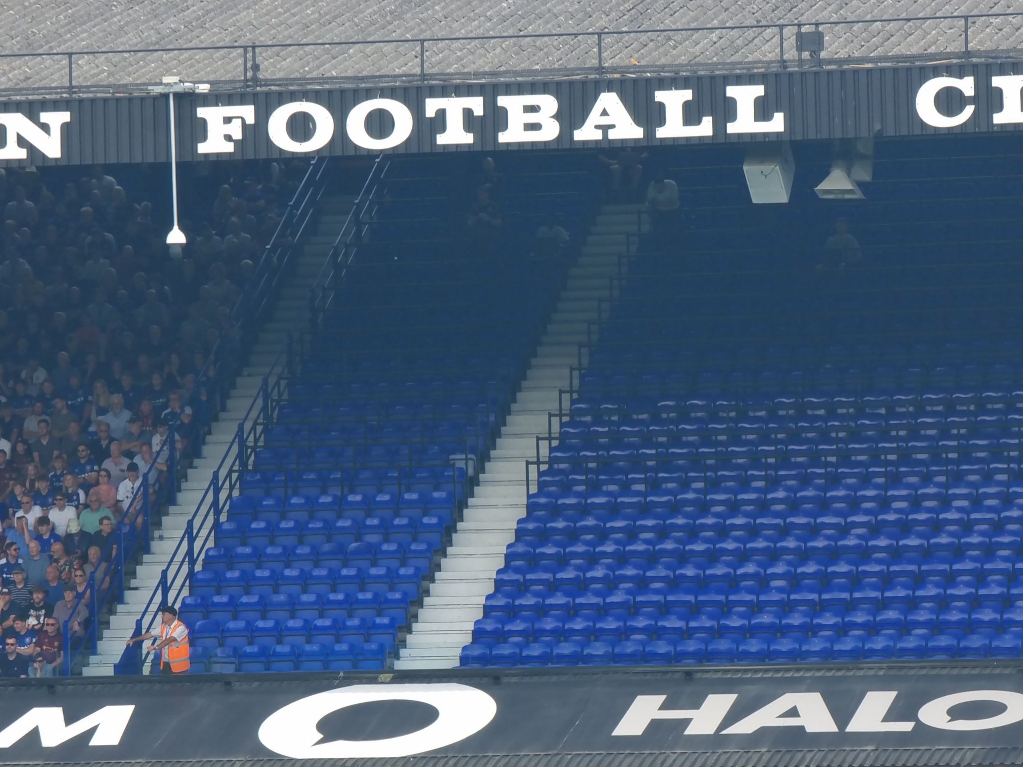 Safe standing rails in the Cobbold Stand at Portman Road