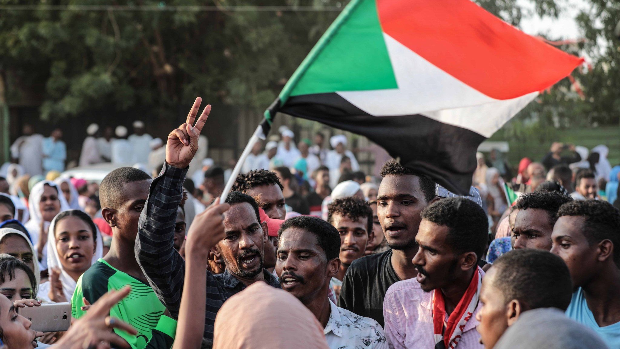 Sudanese people celebrate power-sharing deal