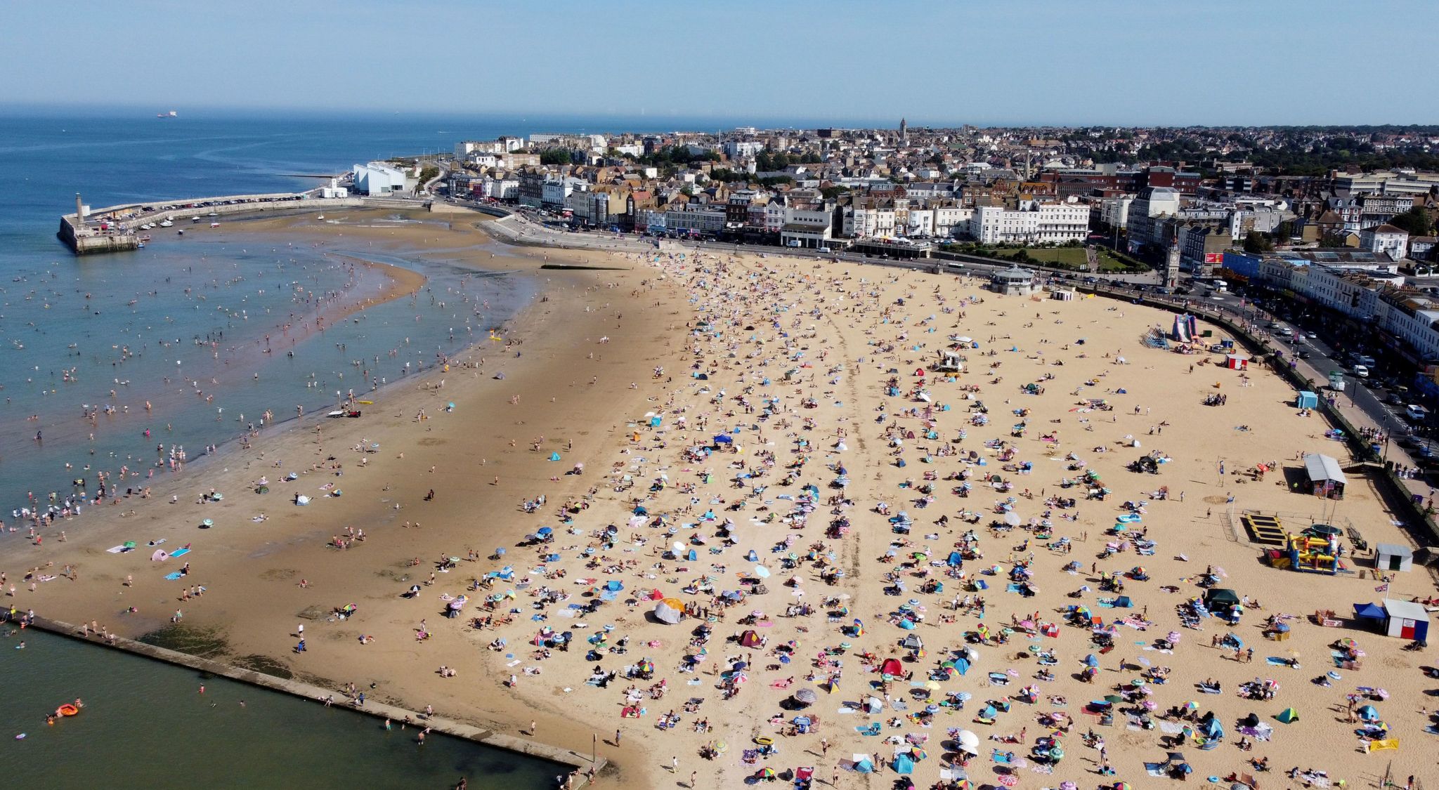 A crowded beach in the UK