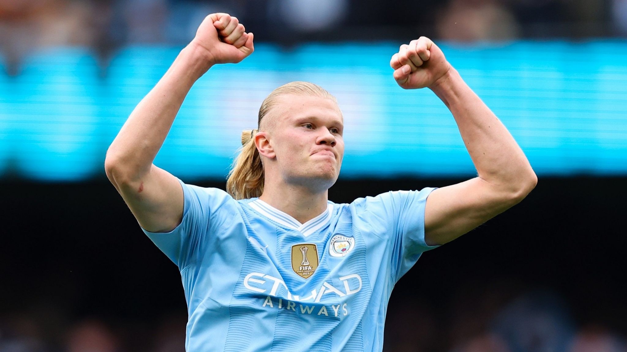 Erling Haaland celebrates