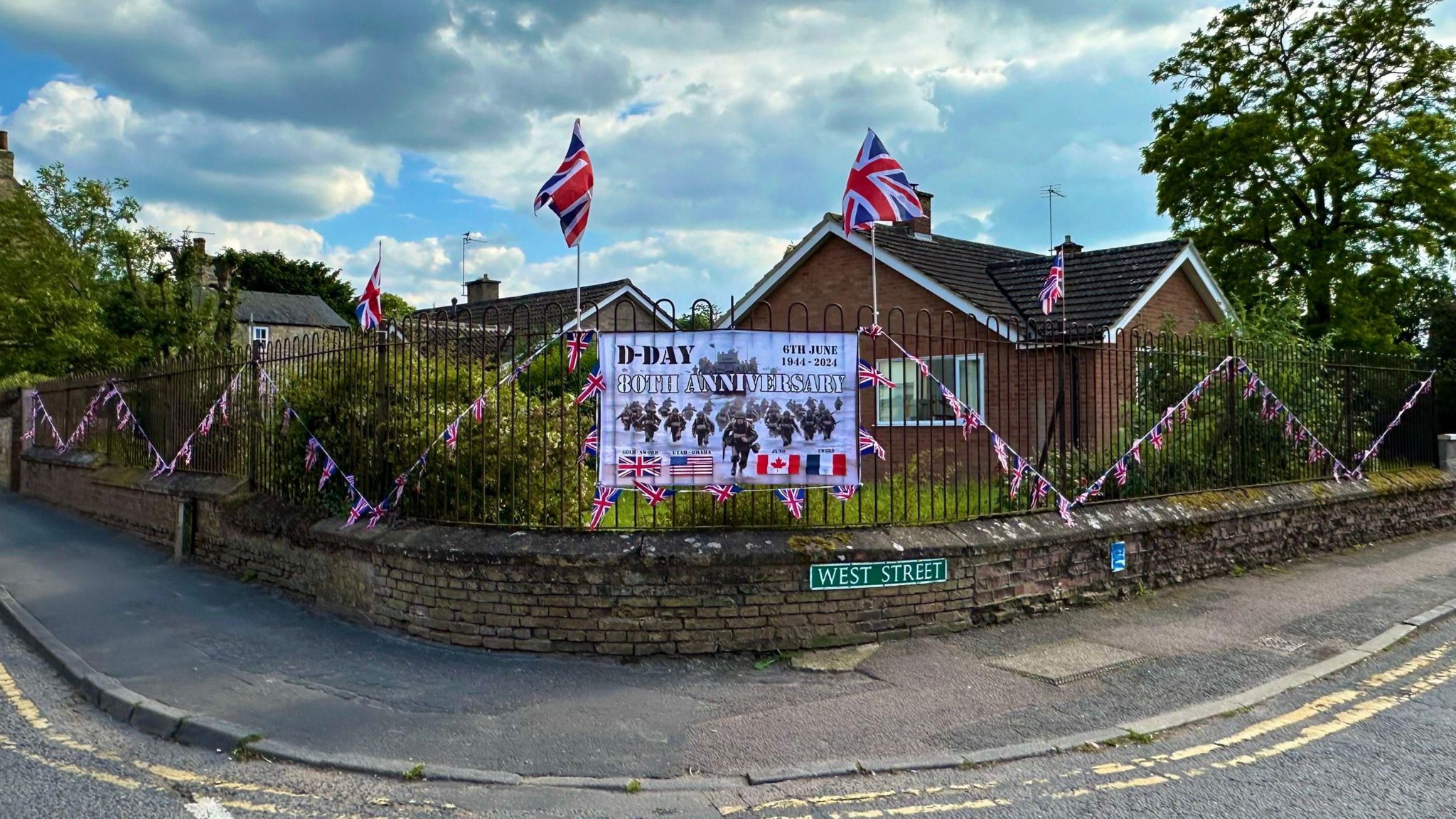 Flags and decorations for D-Day