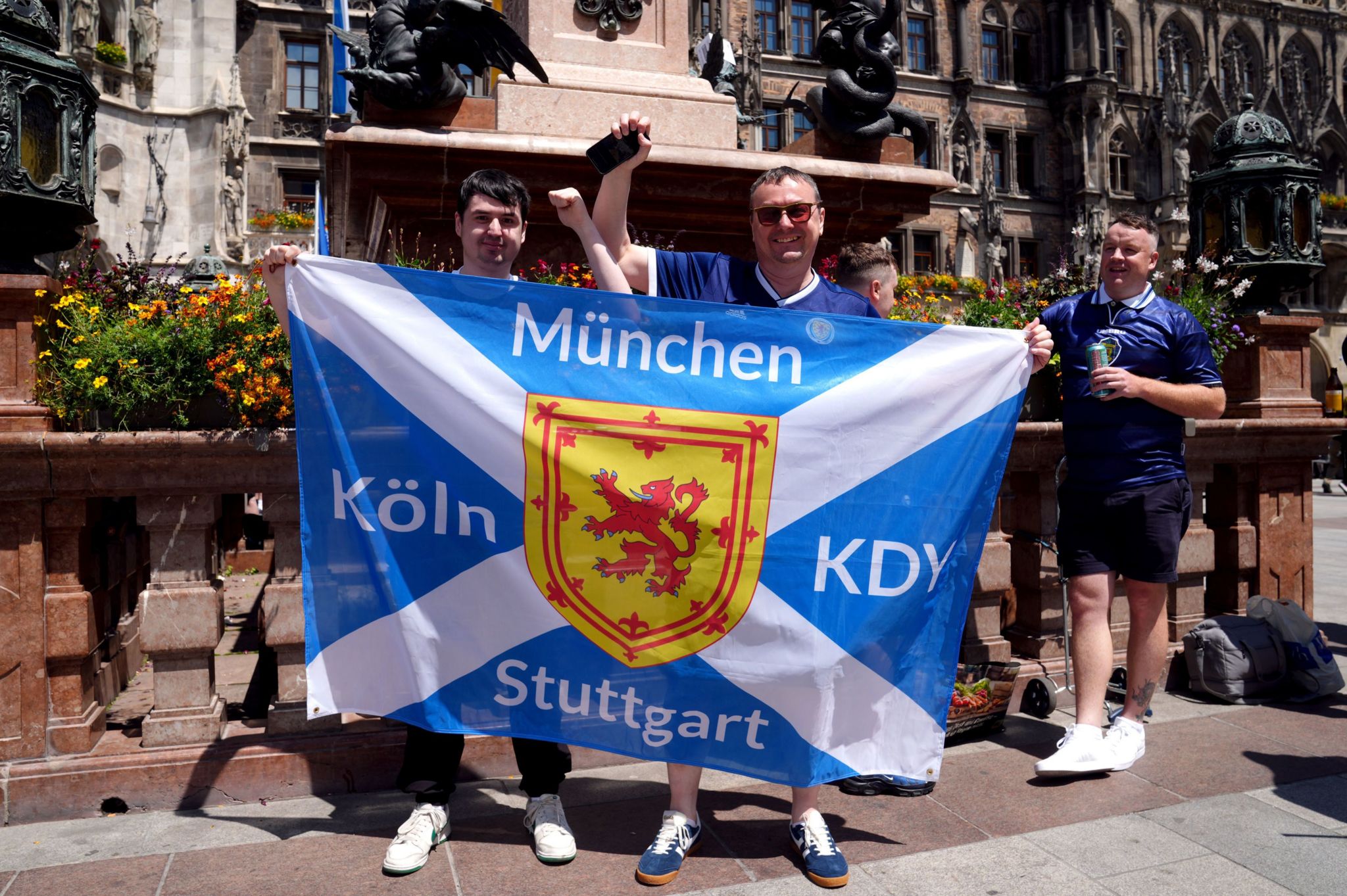 Fans with Scotland flag