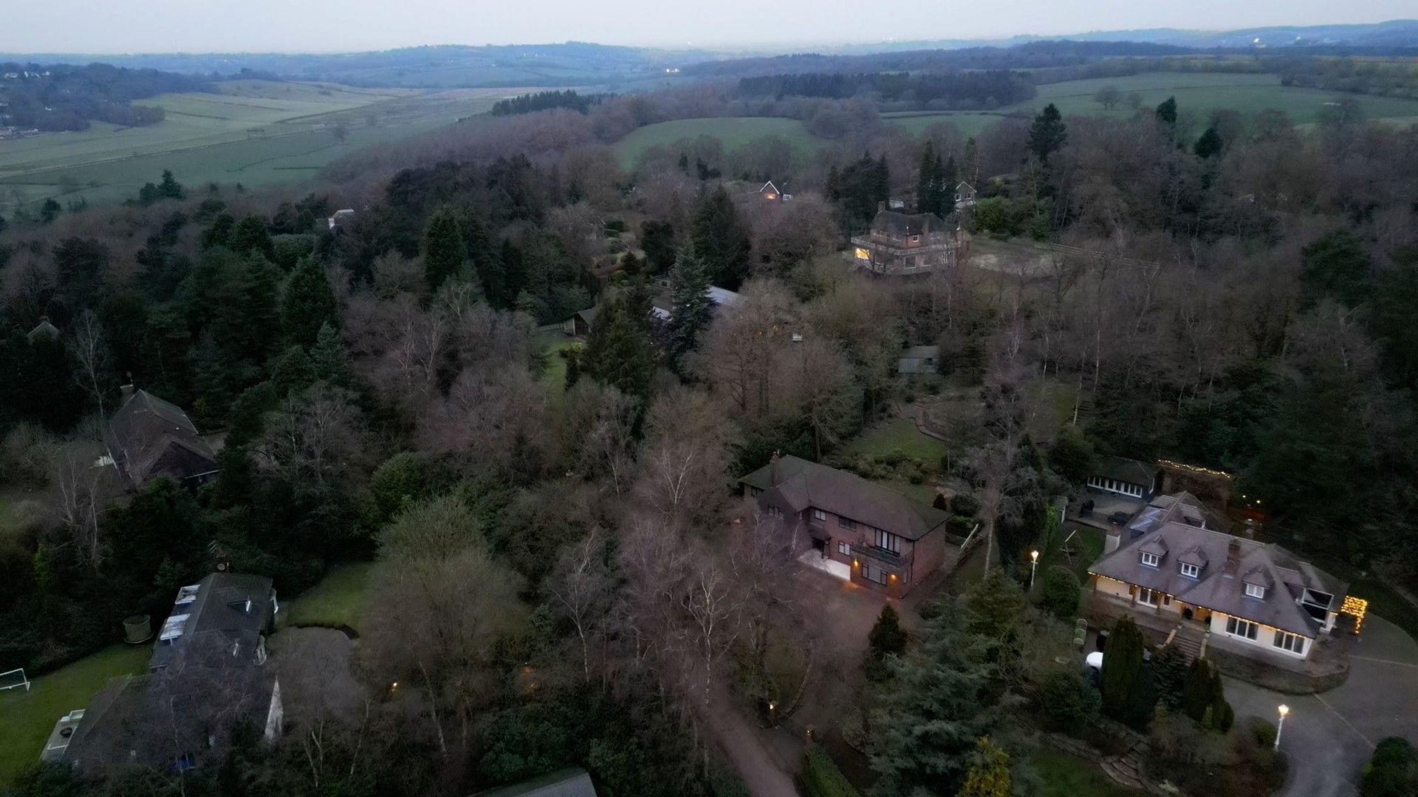 A drone shot of empty properties in Staffordshire 