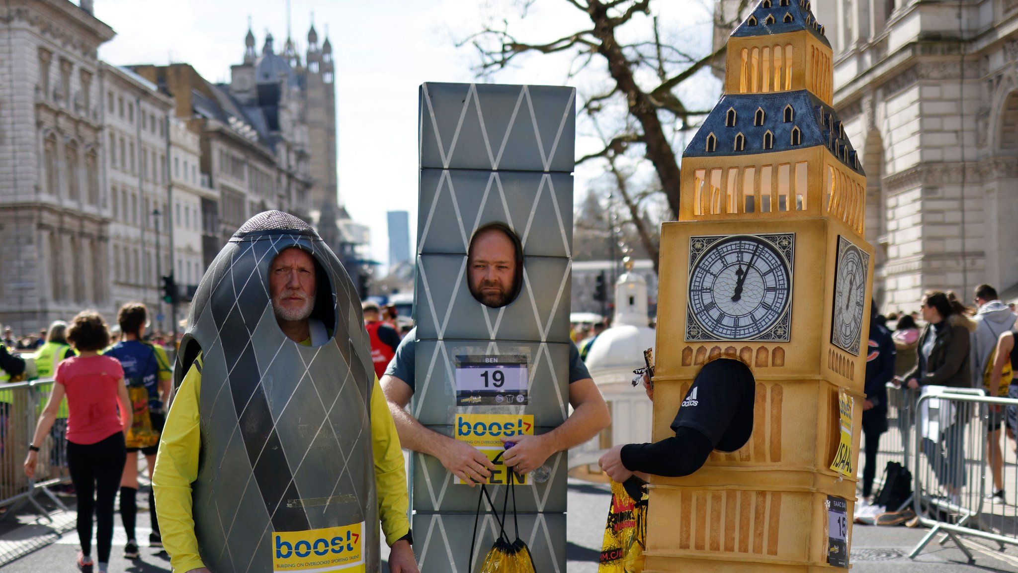 London Marathon runners in fancy dress during the 2022 race