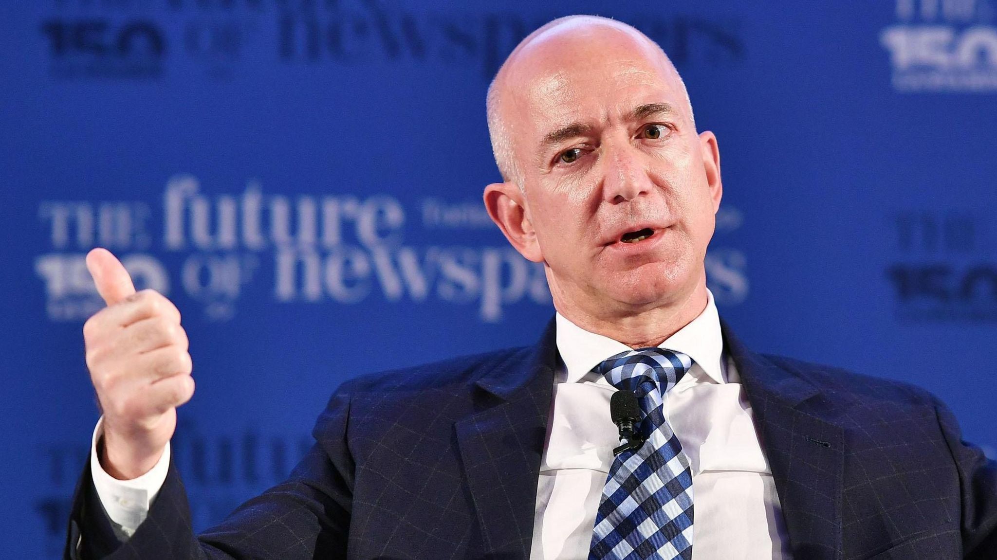 Jeff Bezos, Founder of Amazon, during the conference "The Future of Newspapers"