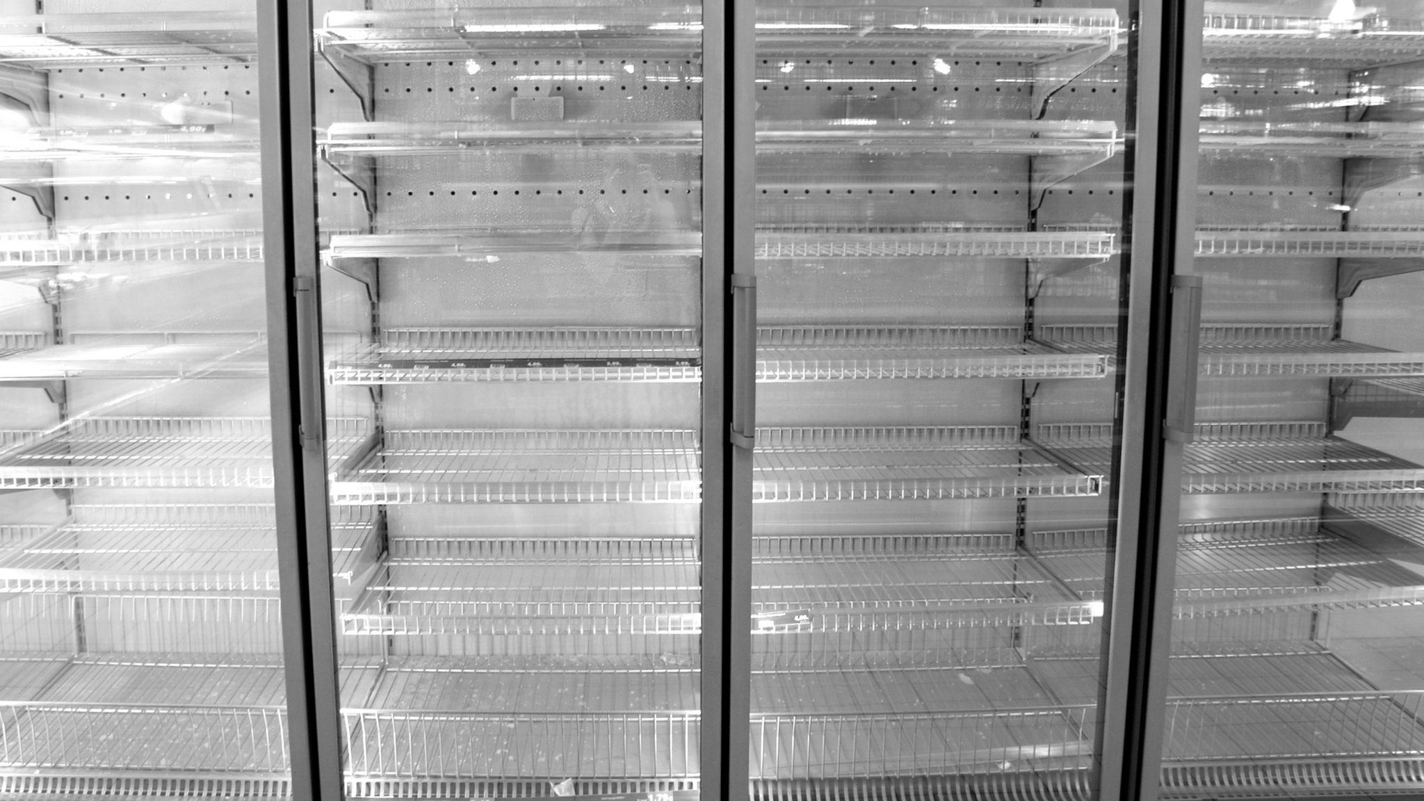 Empty fridges