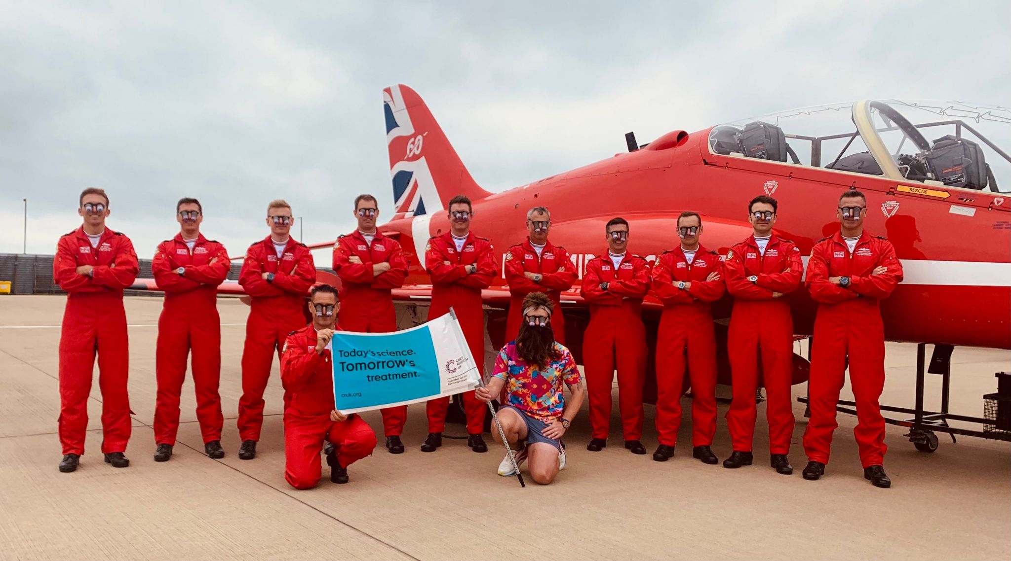 Neville pictured with the Red Arrows team