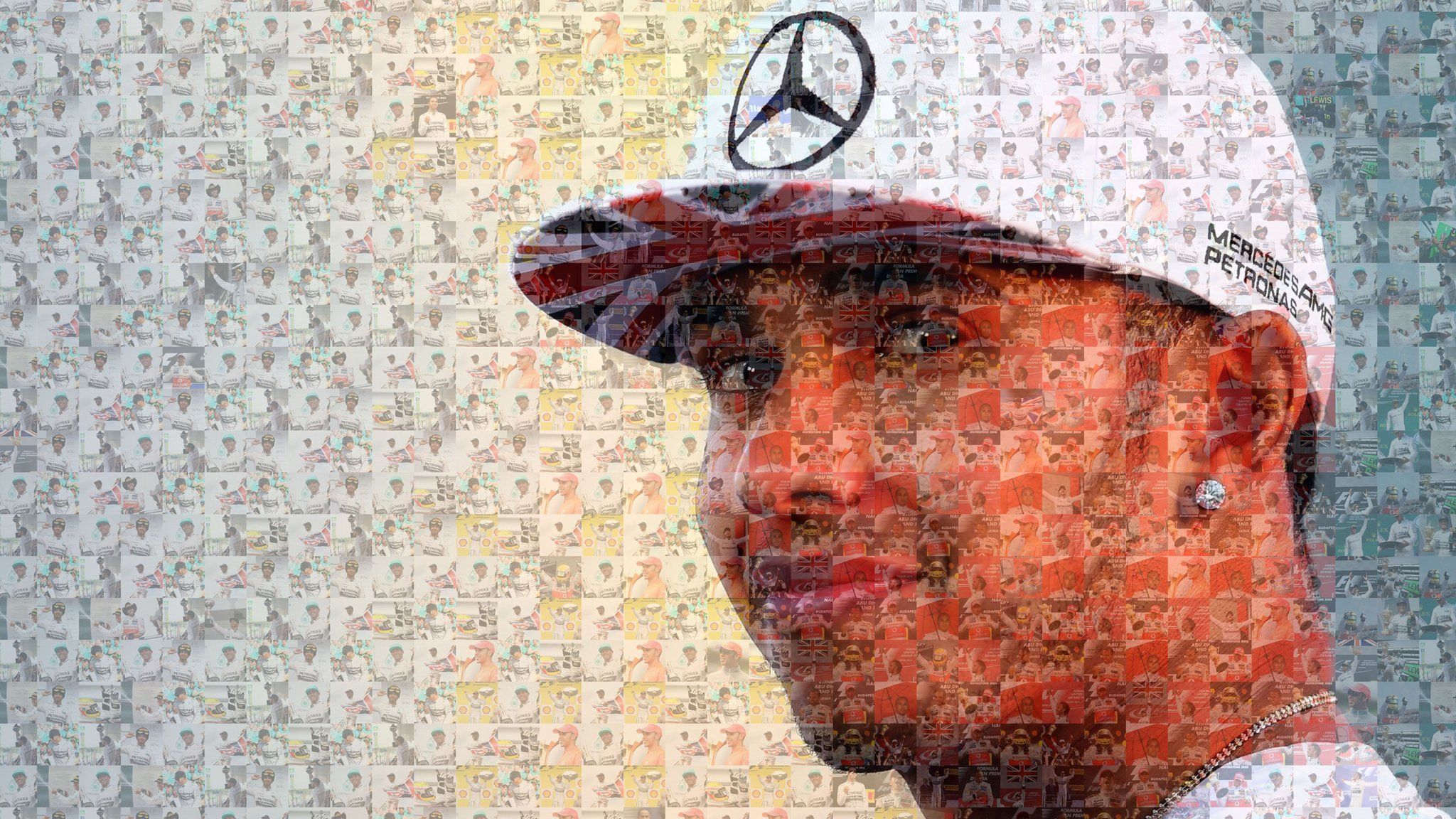 Lewis Hamilton mosaic of race victories