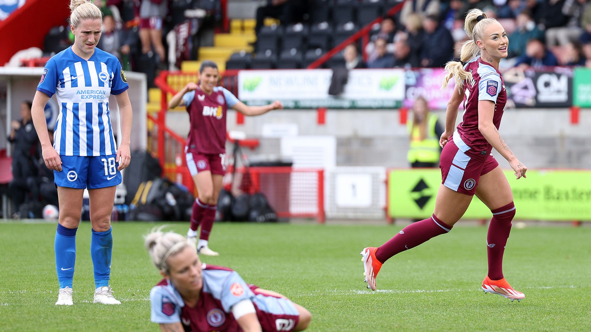 Alisha Lehmann celebrates after scoring against Brighton