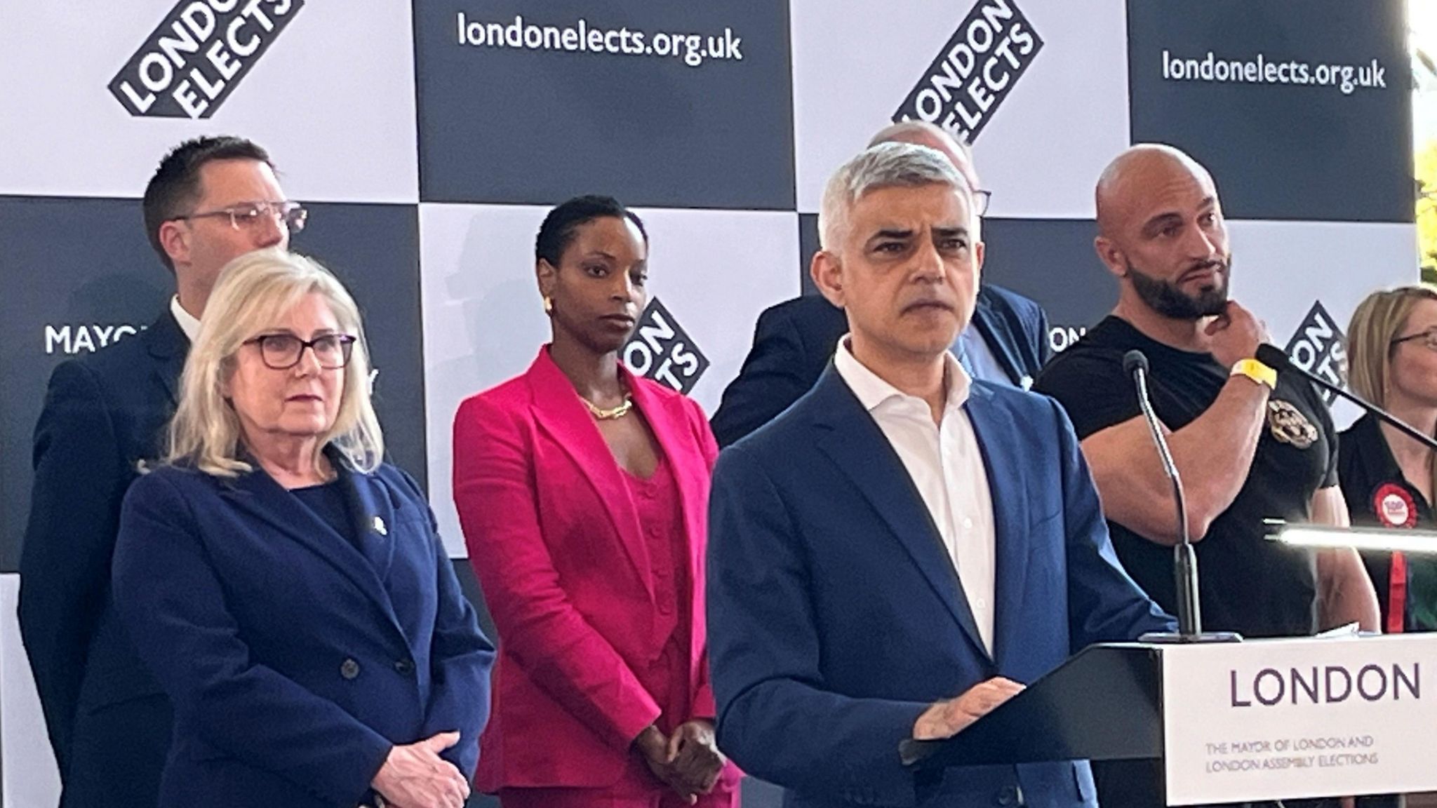 Sadiq Khan's speech from the podium when he won a third term as Mayor of London
