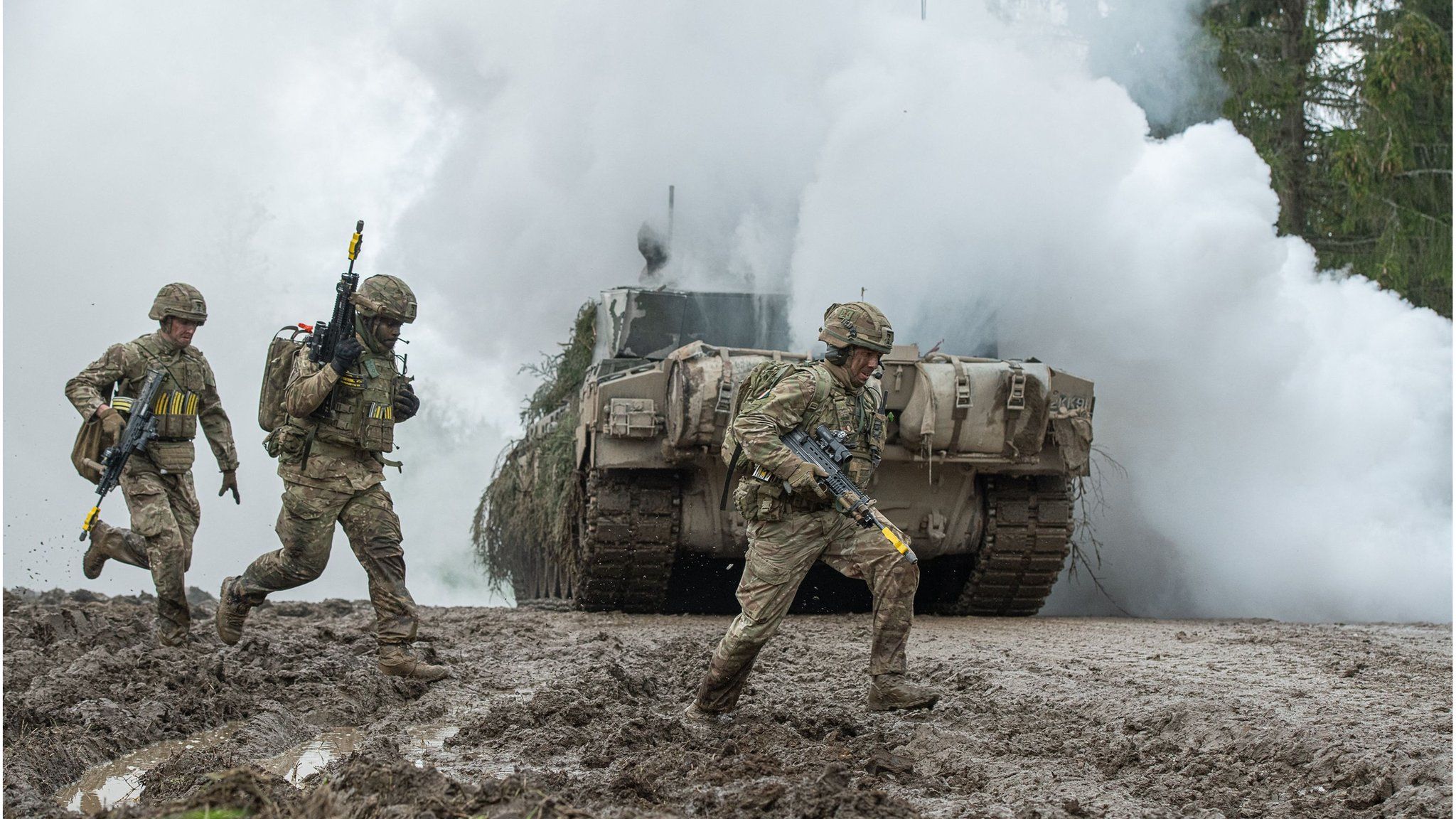 Soldiers from Nato countries taking part in an exercise in Estonia, 2021