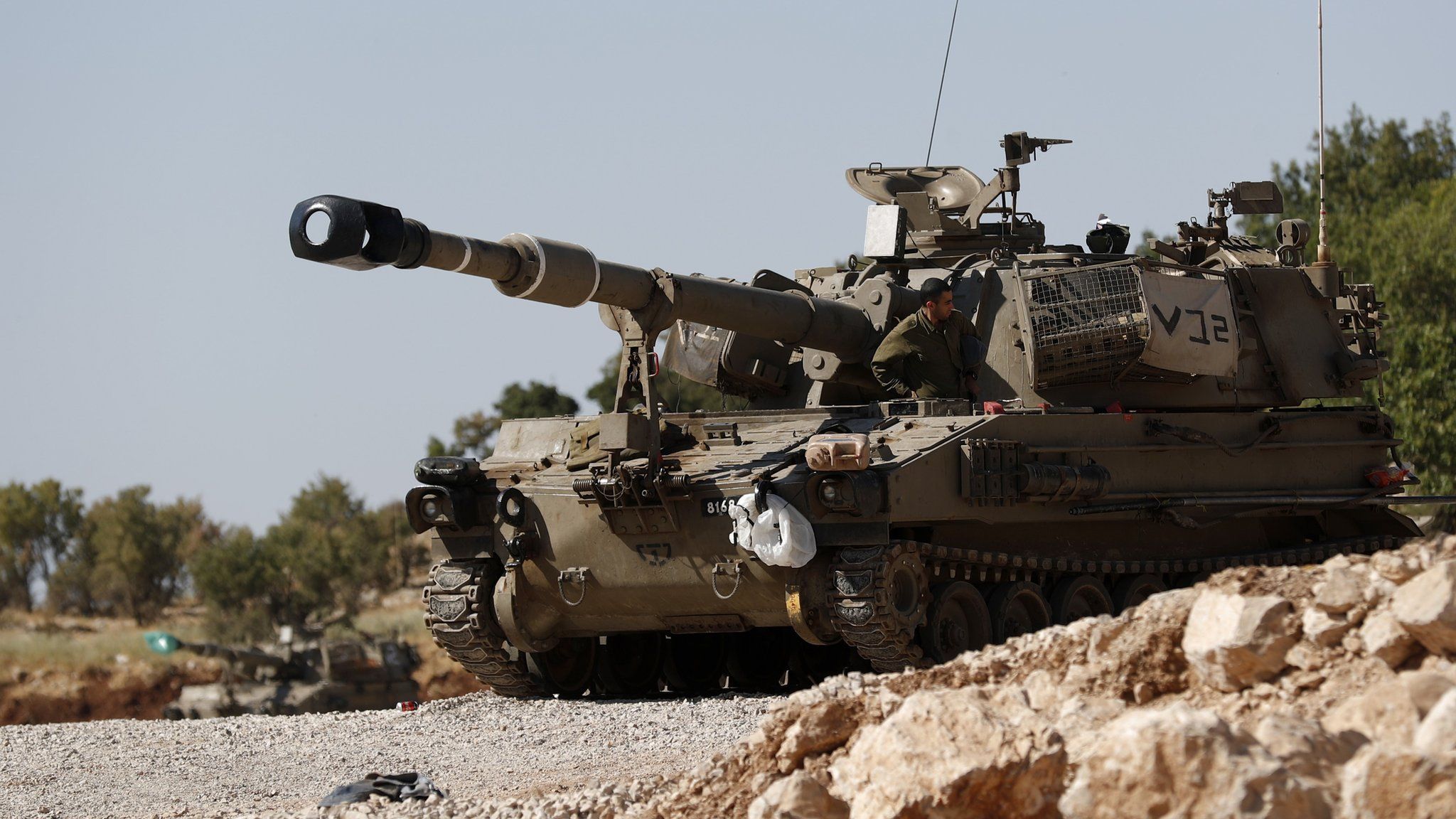 Israeli armoured fighting vehicle in the occupied Golan Heights (25 August 2019)