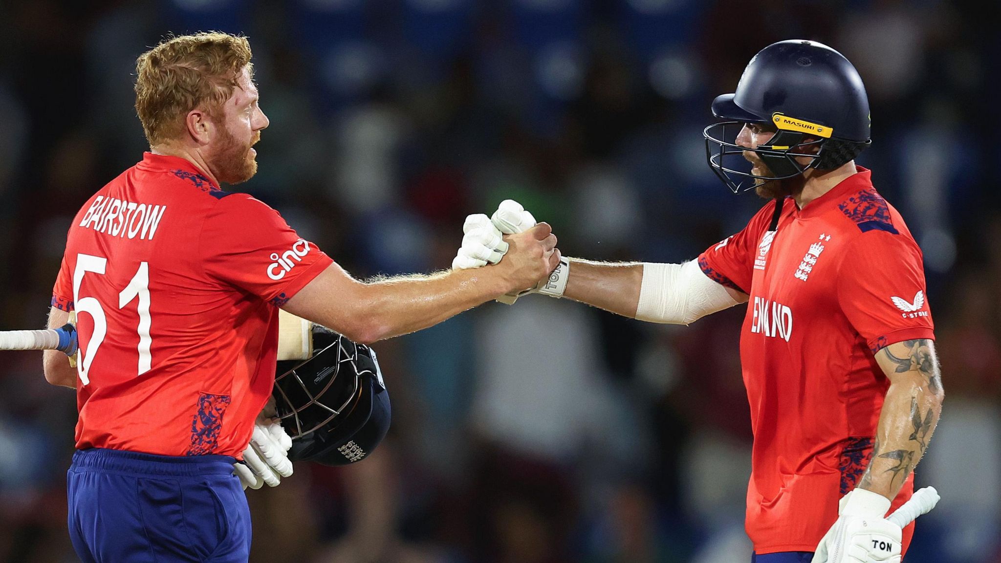 Jonny Bairstow and Phil Salt celebrate