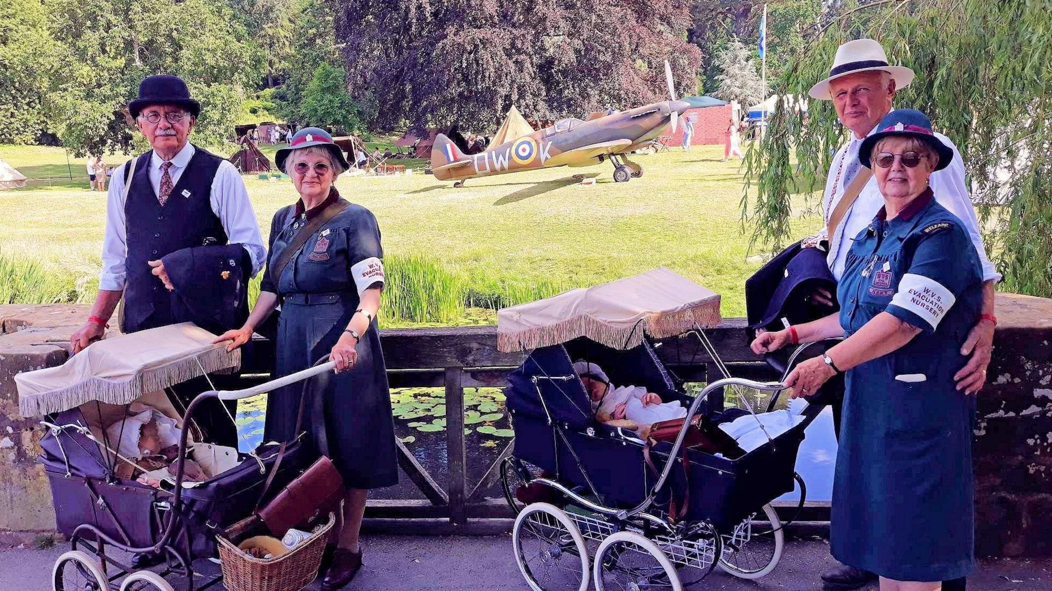 Friends in the Forties with their vintage prams