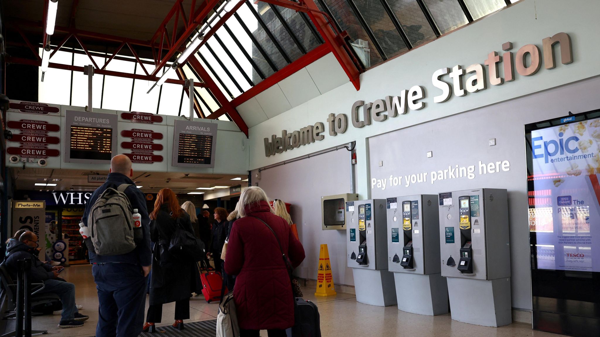 People waiting at Crewe Station
