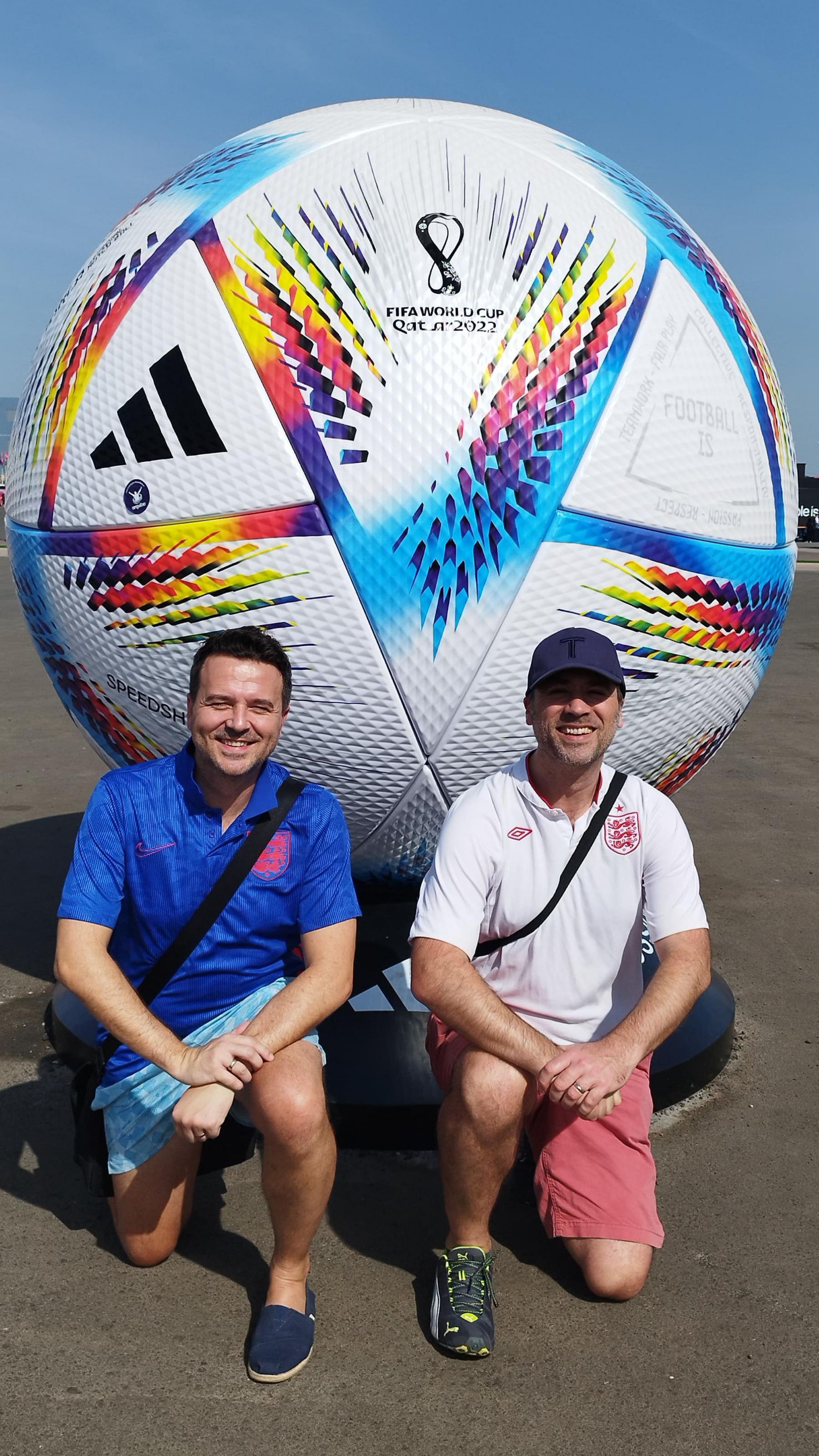 Lee Nash and Aaron Hacon at the Qatar World Cup 