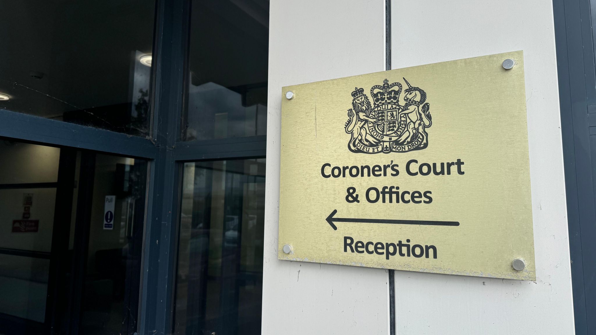 A sign for Suffolk Coroner's Court