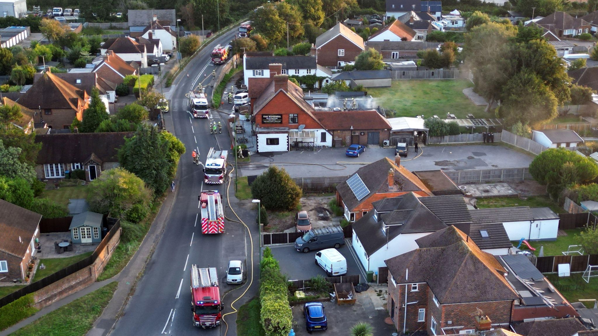 An aerial view of the pub