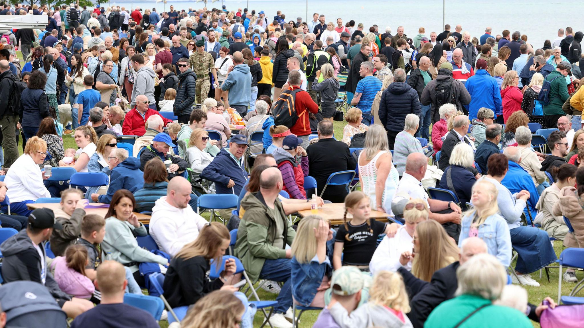 Crowds soaking up the atmosphere at Armed Forces Day 2024, Jordanstown Loughshore Park