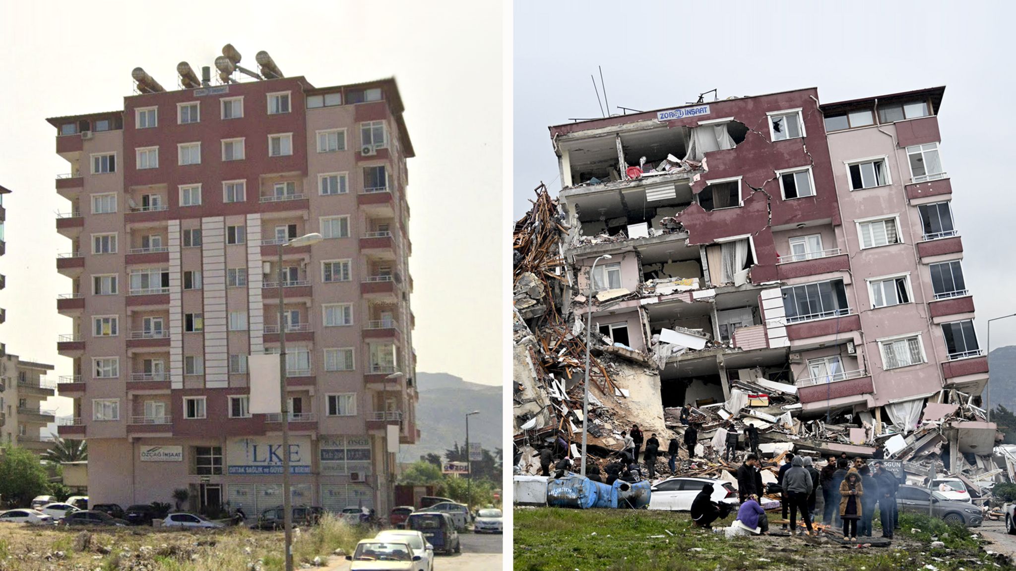 Damaged building in Hatay, Turkey