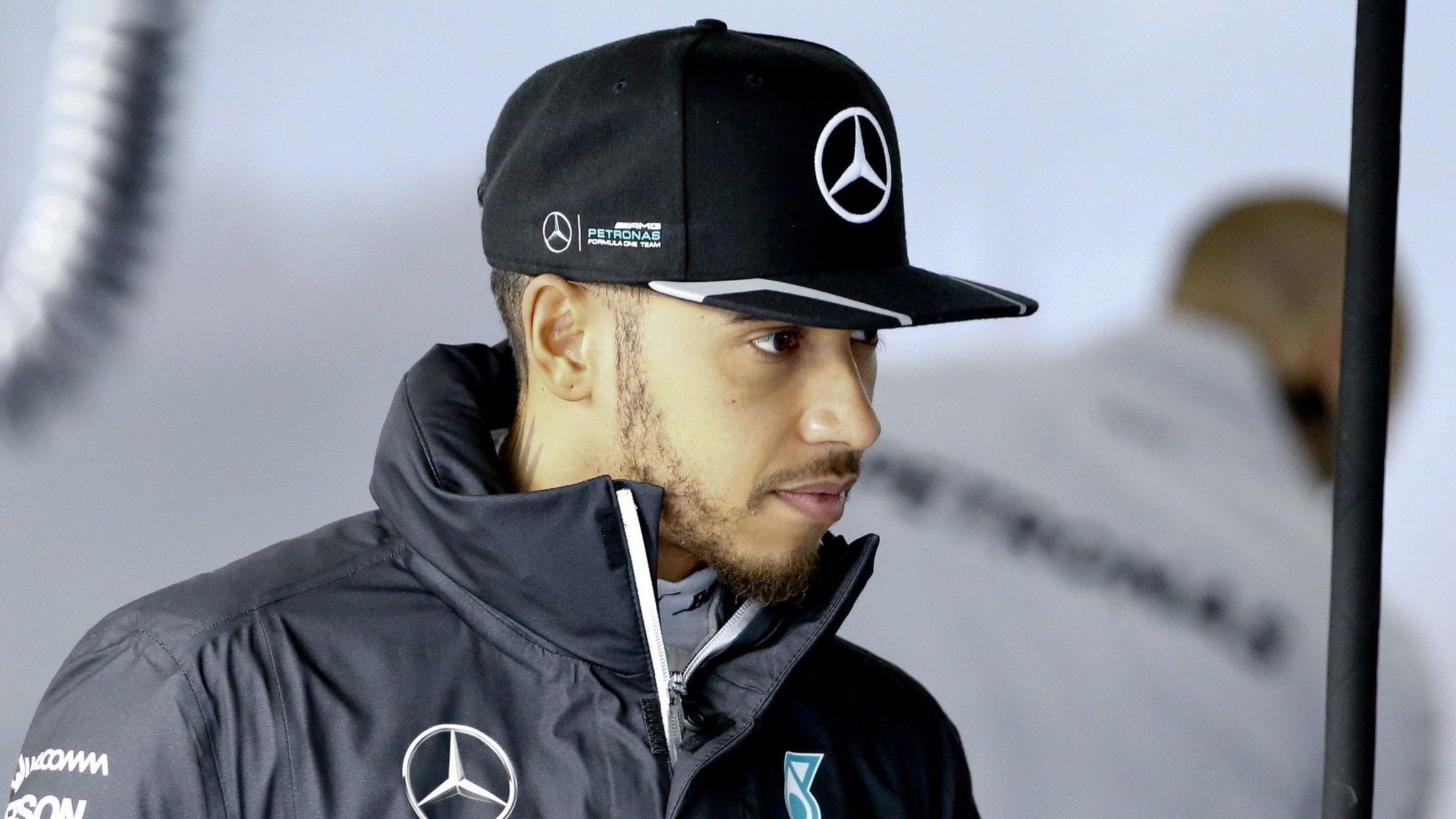 Lewis Hamilton looking pensive