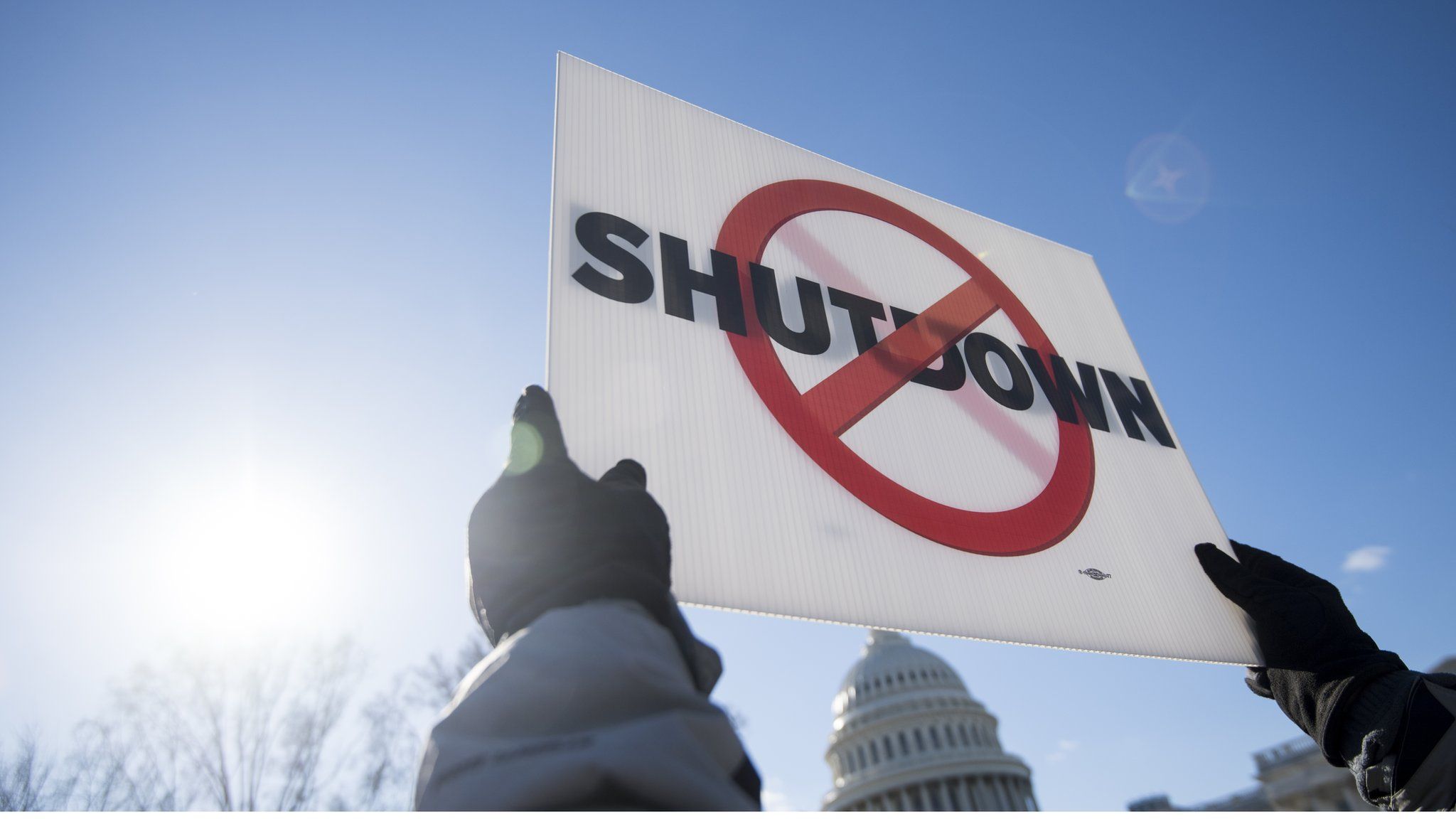 The National Air Traffic Controllers Association rally to Stop the Shutdown in front of the Capitol on Thursday, Jan. 10, 2019.