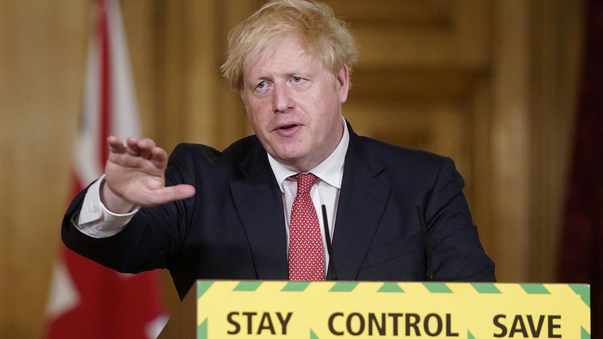 Boris Johnson at Downing Street on Friday morning