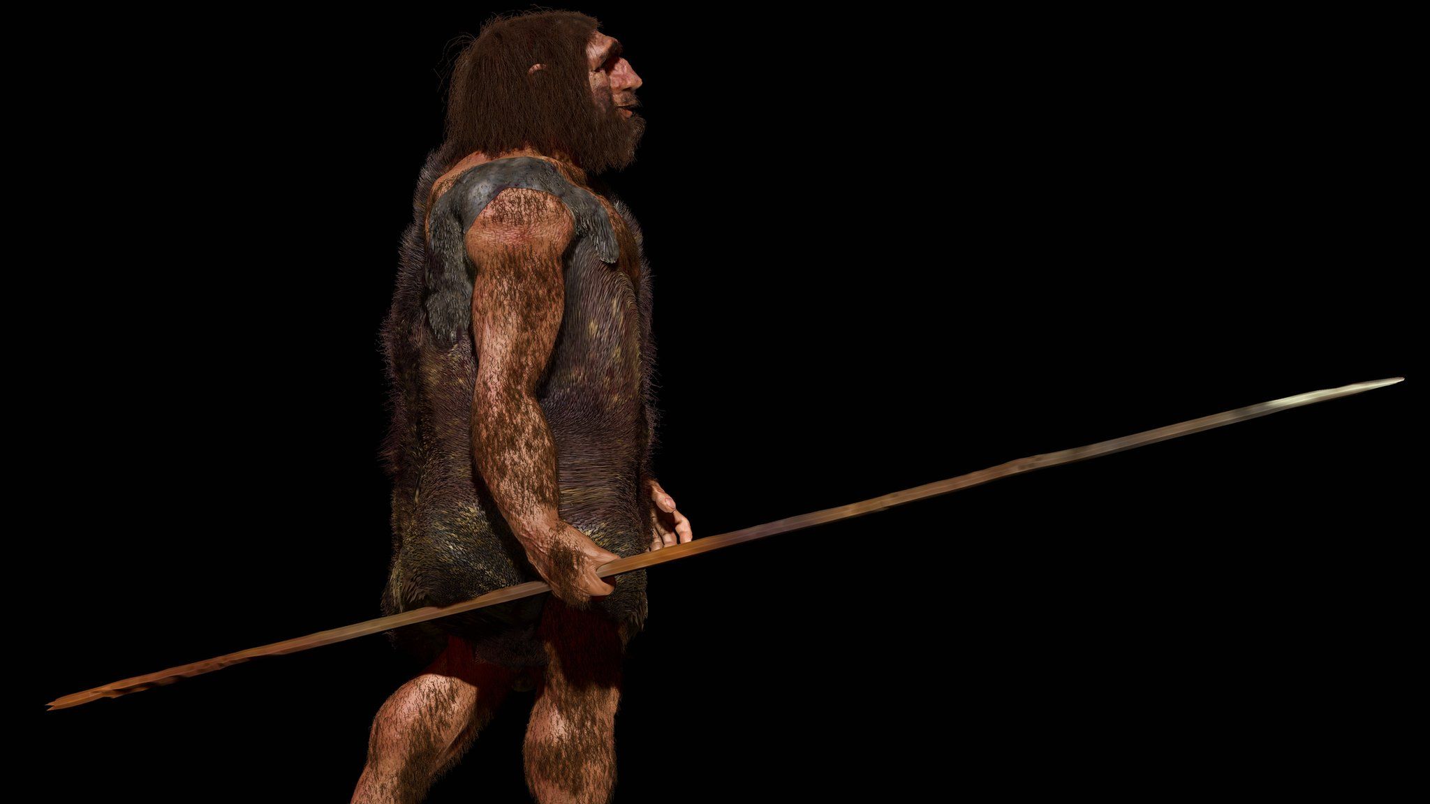 Neanderthal with spear