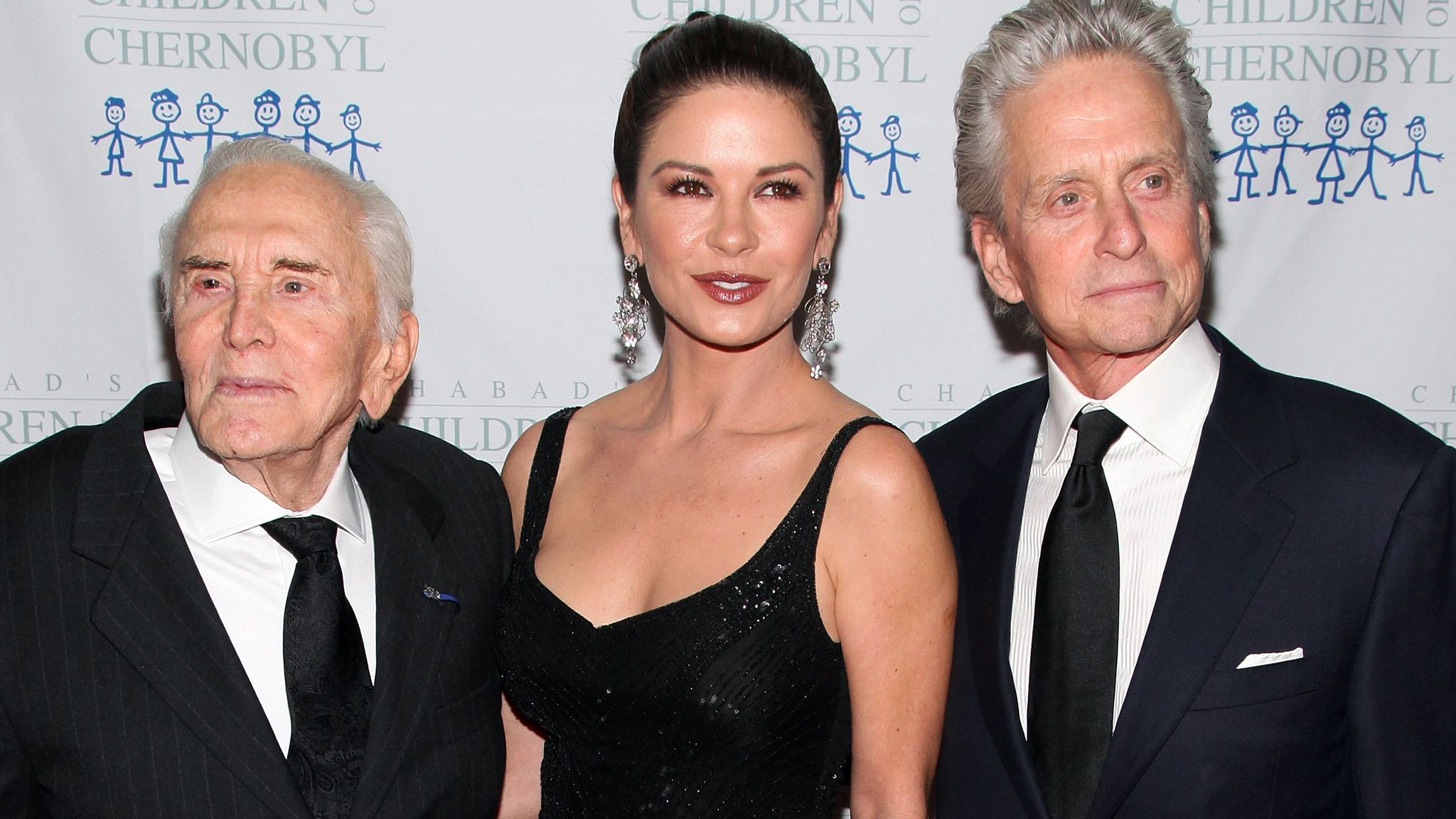 Kirk Douglas, Catherine Zeta-Jones and Michael Douglas in 2011