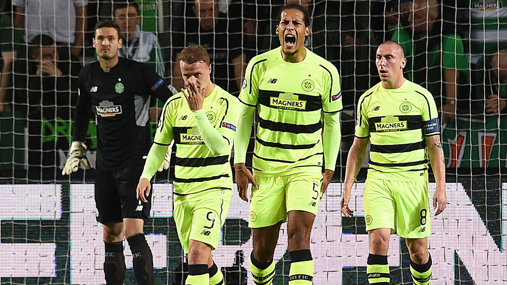 Celtic players looking dejected