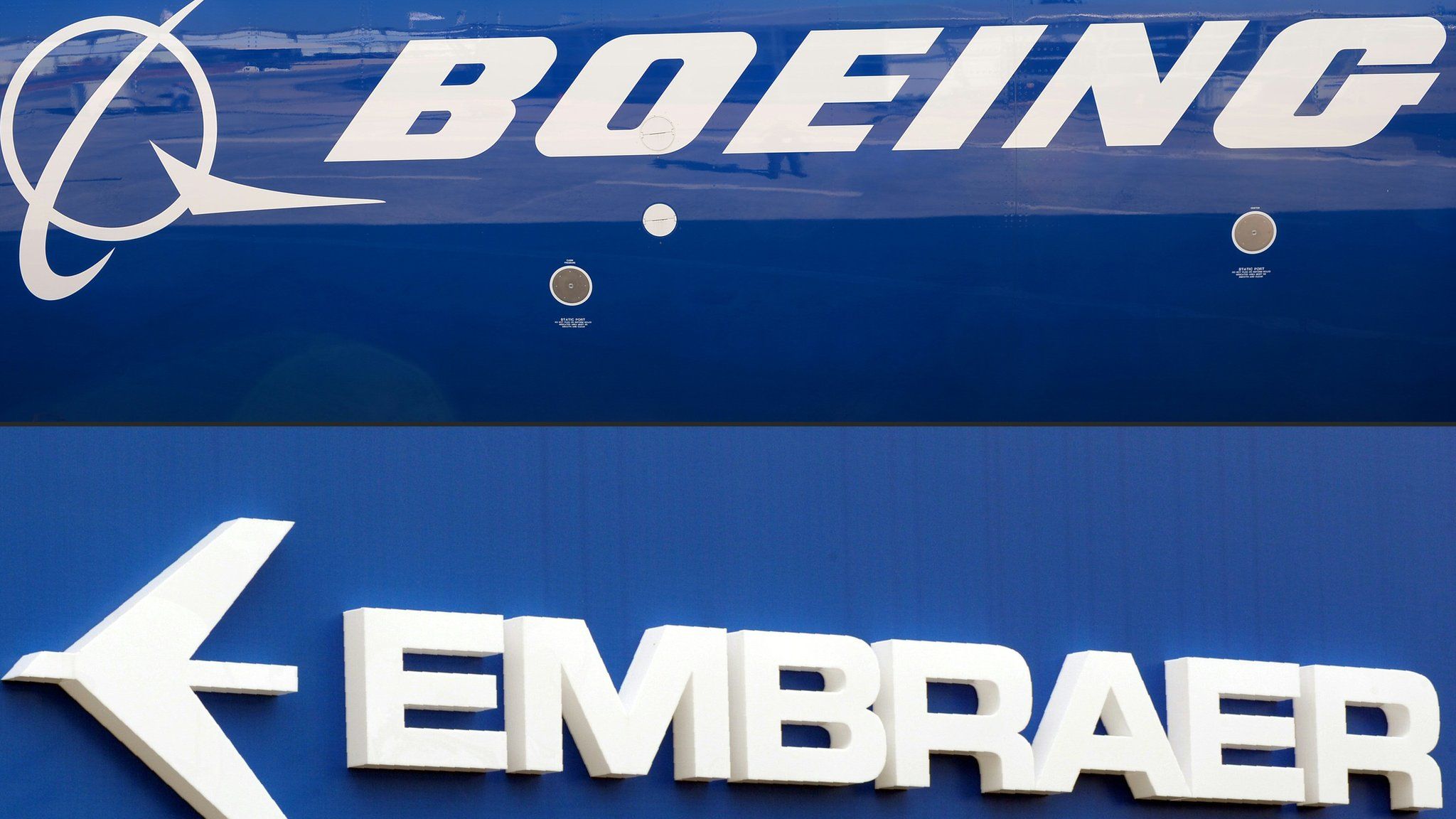 Embraer and Boeing logos