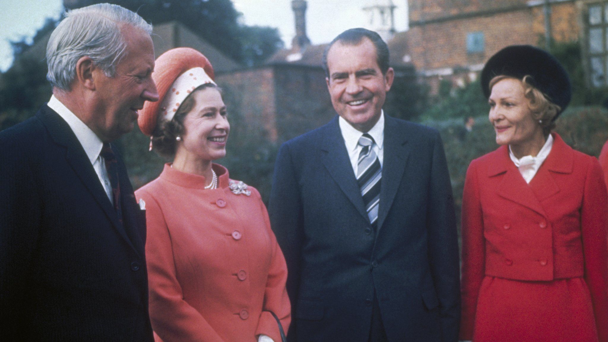 Queen with Richard Nixon, Ted Heath and Patricia Nixon