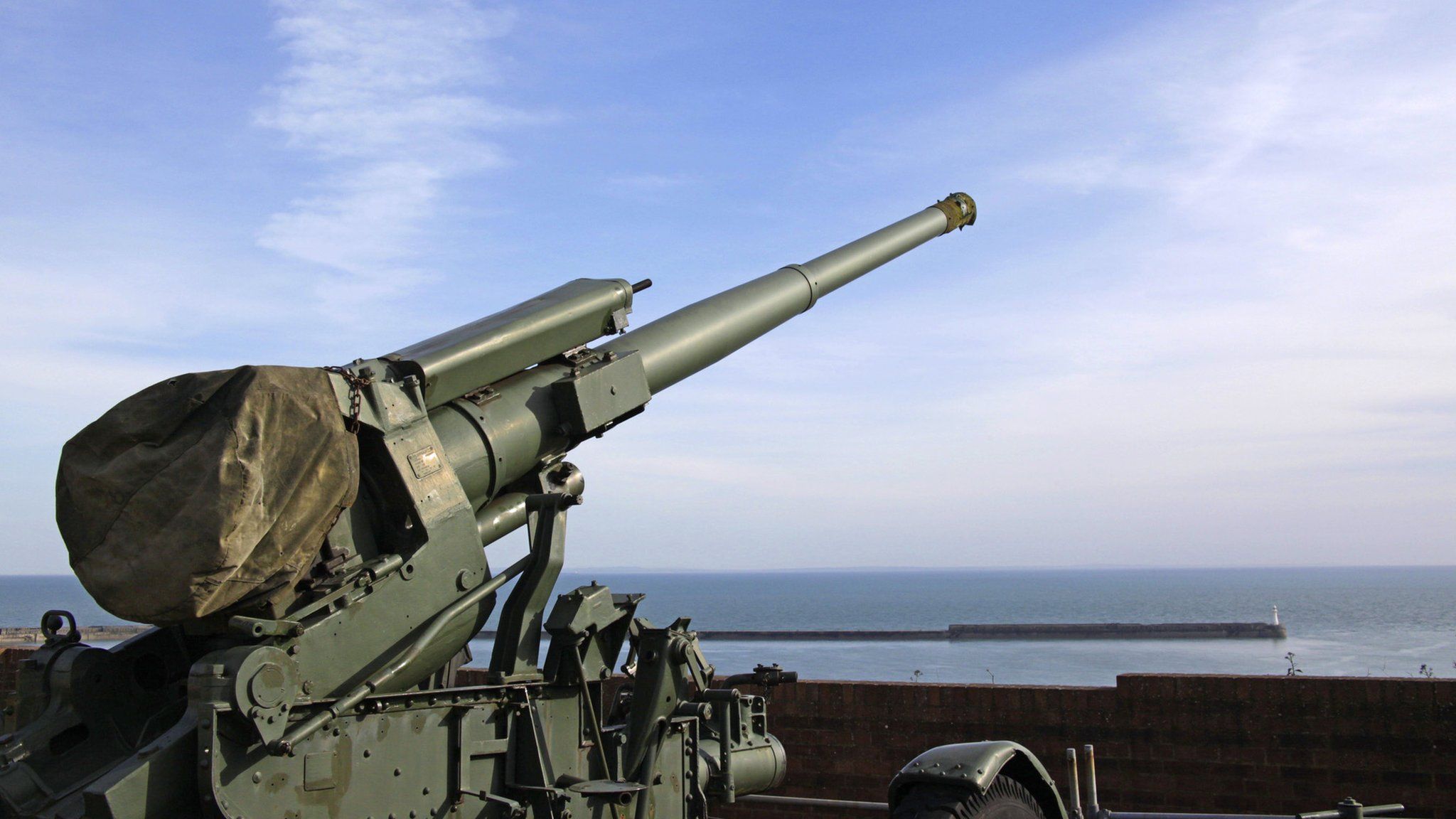 An anti-aircraft gun at Dover Castle