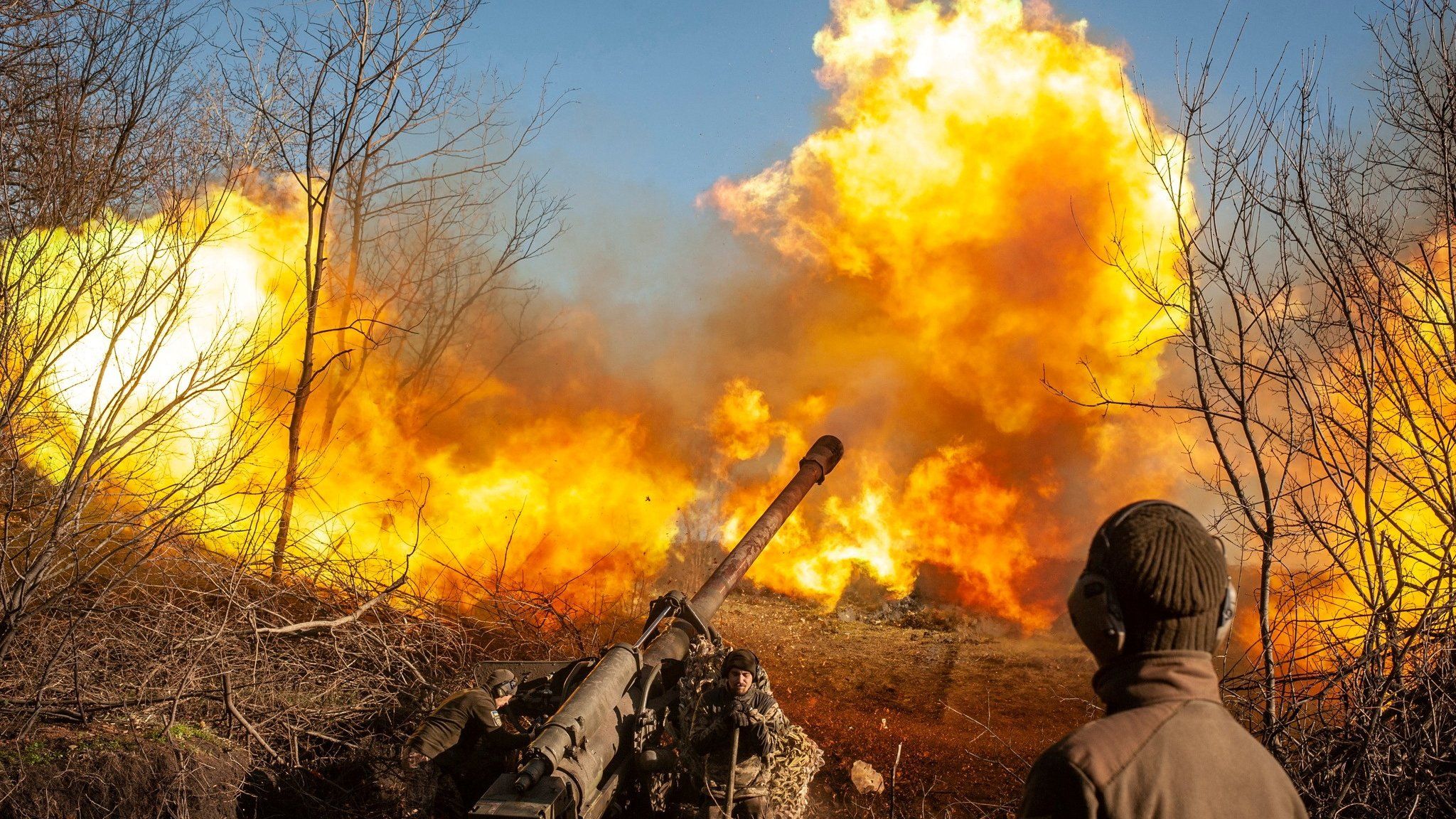 Ukrainian troops defending Soledar