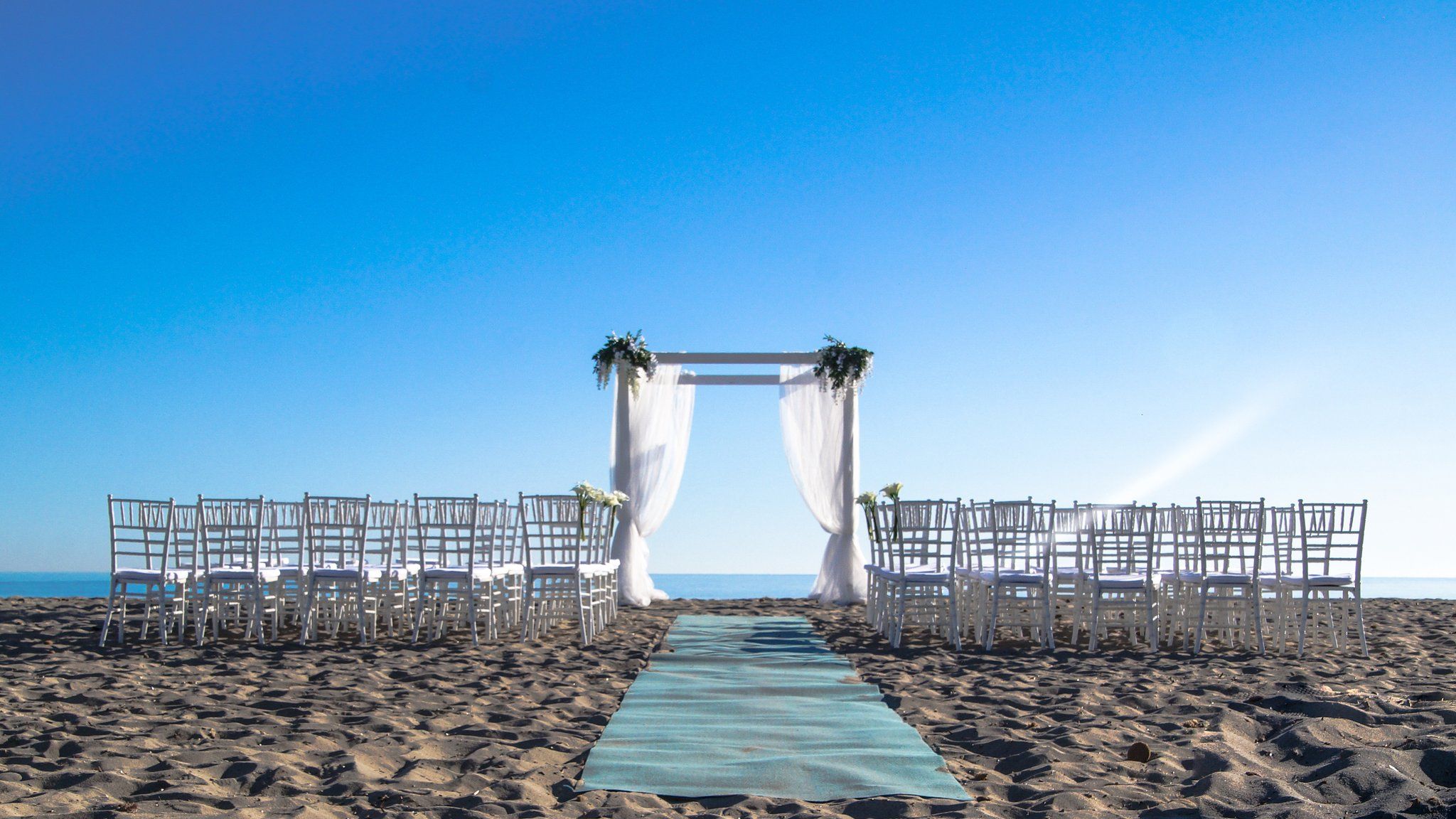 Stock image of a beach wedding venue
