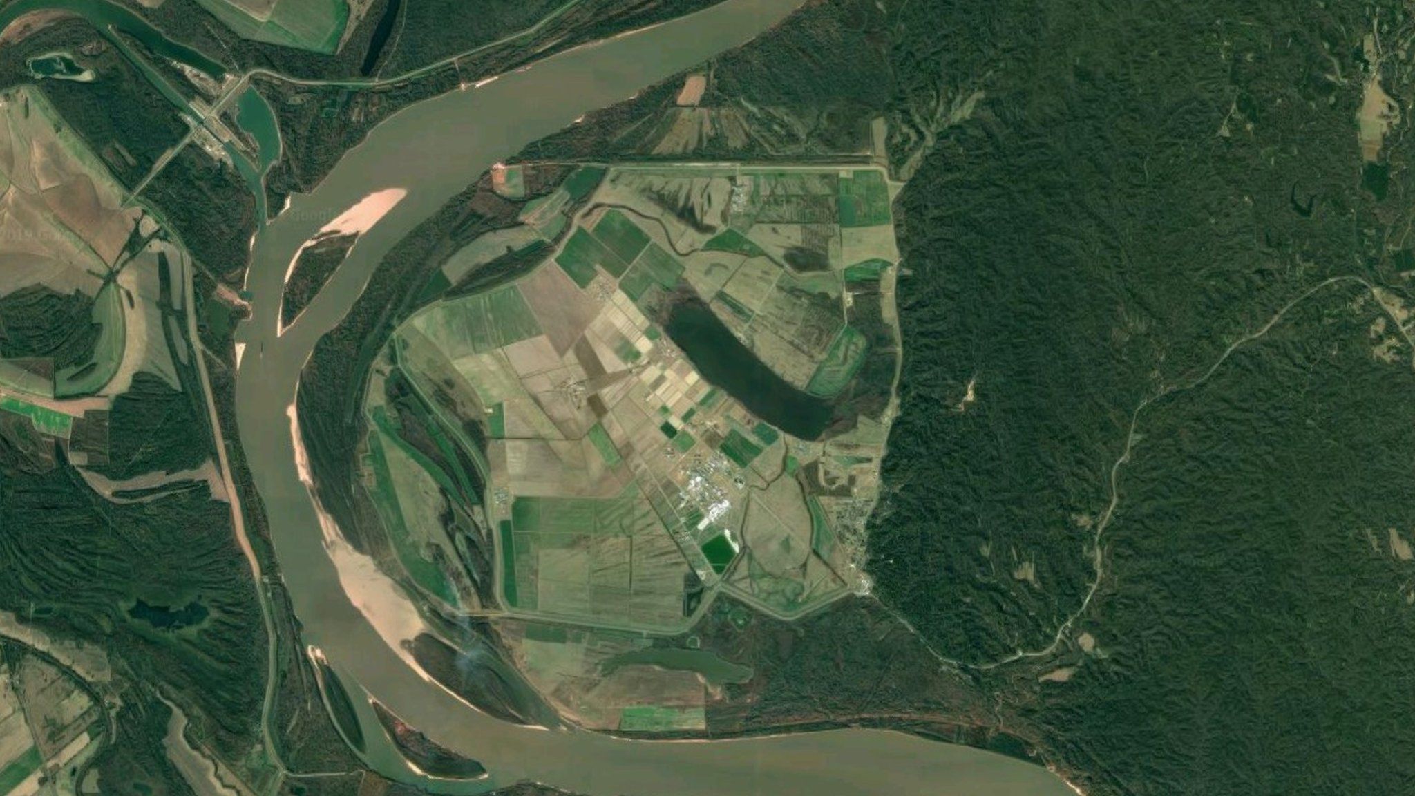 Satellite view of Louisiana State Penitentiary