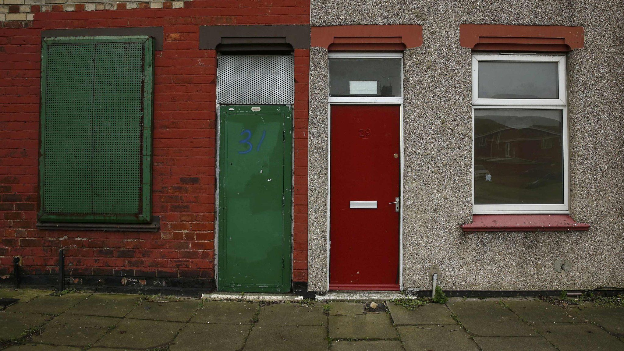 Red front door in Middlesbrough