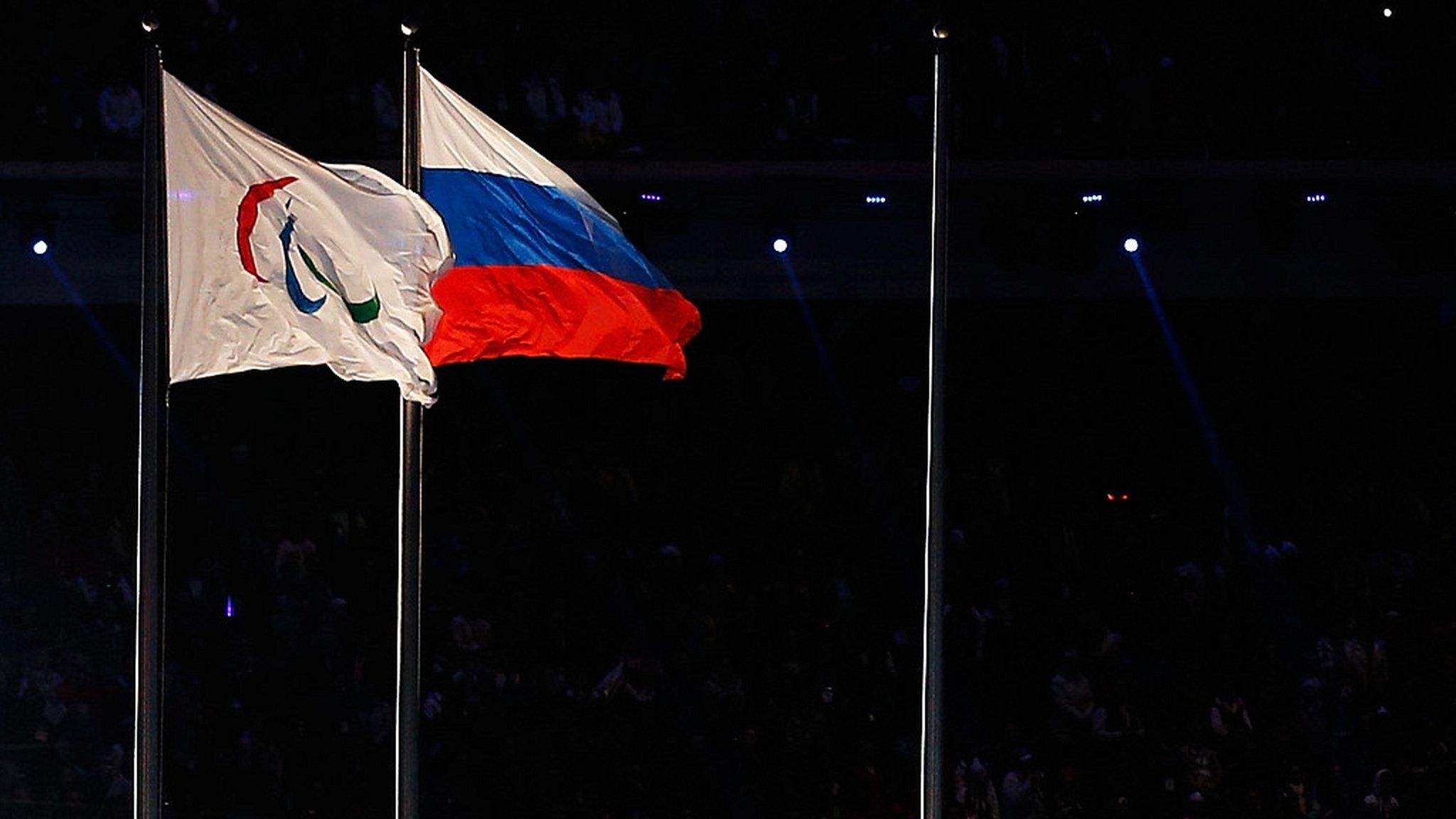 Paralympic and Russian flags